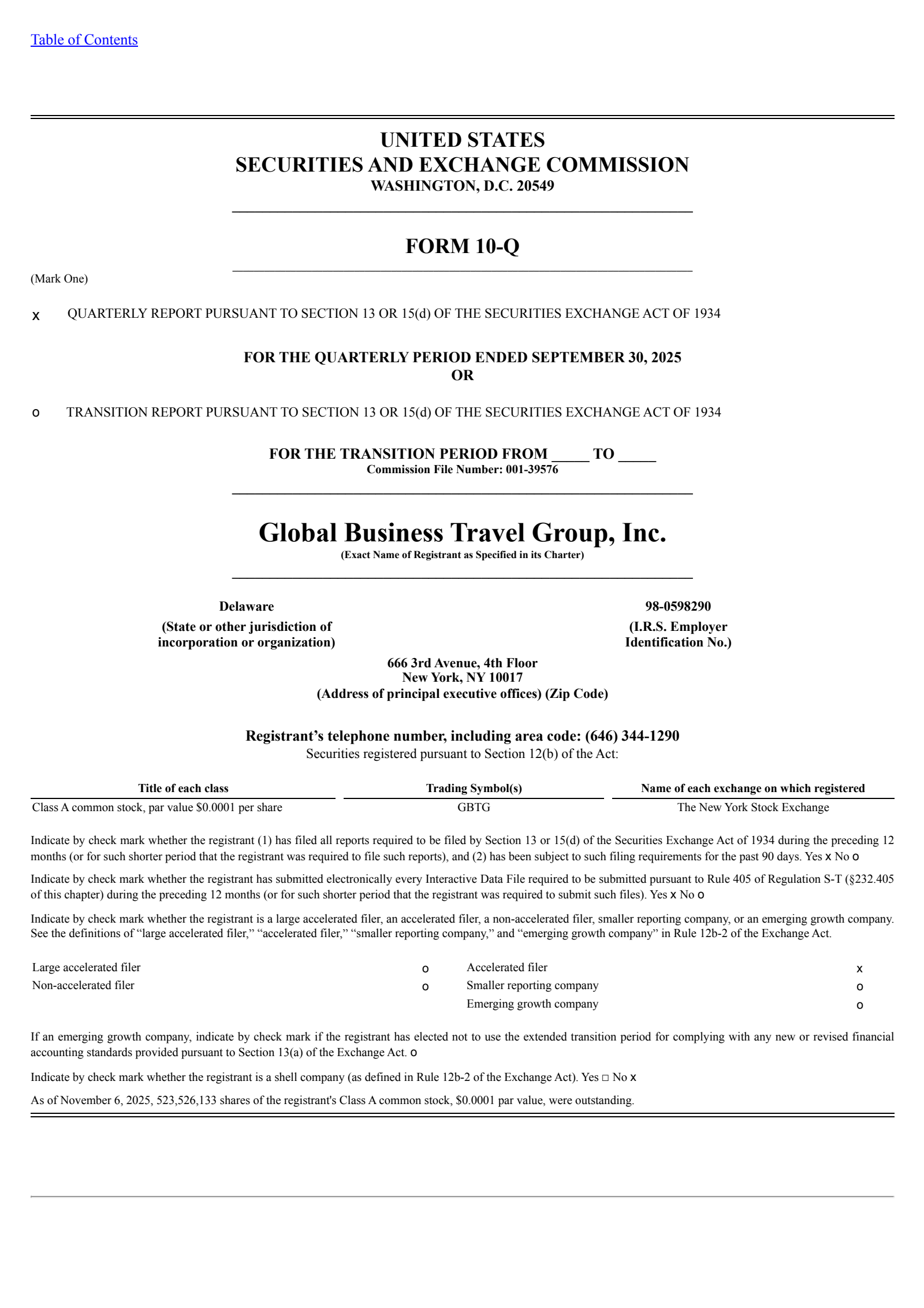 Global Business Travel Group's Q3 2025 Quarterly Report