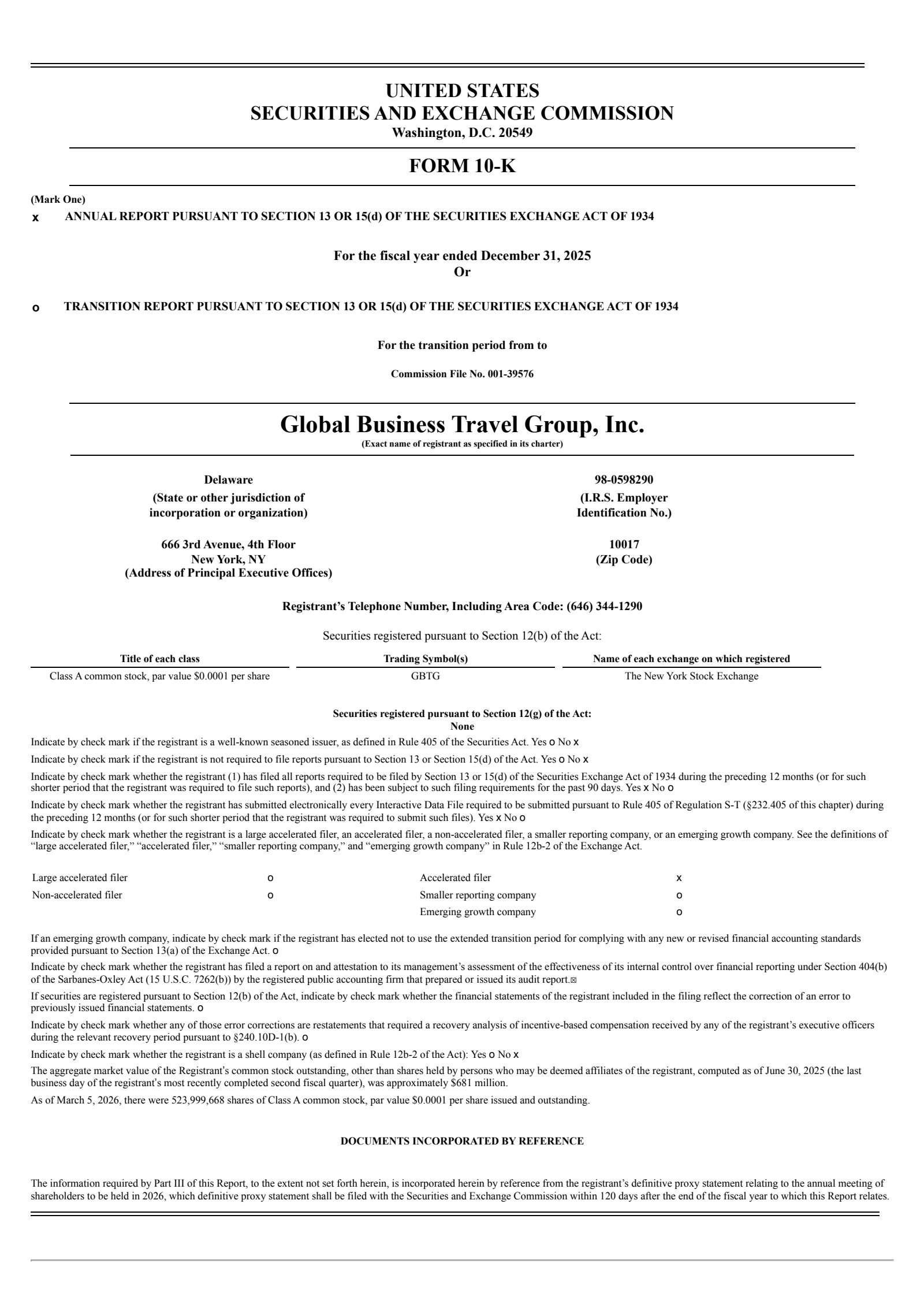 Global Business Travel Group's Q4 2025 Annual report