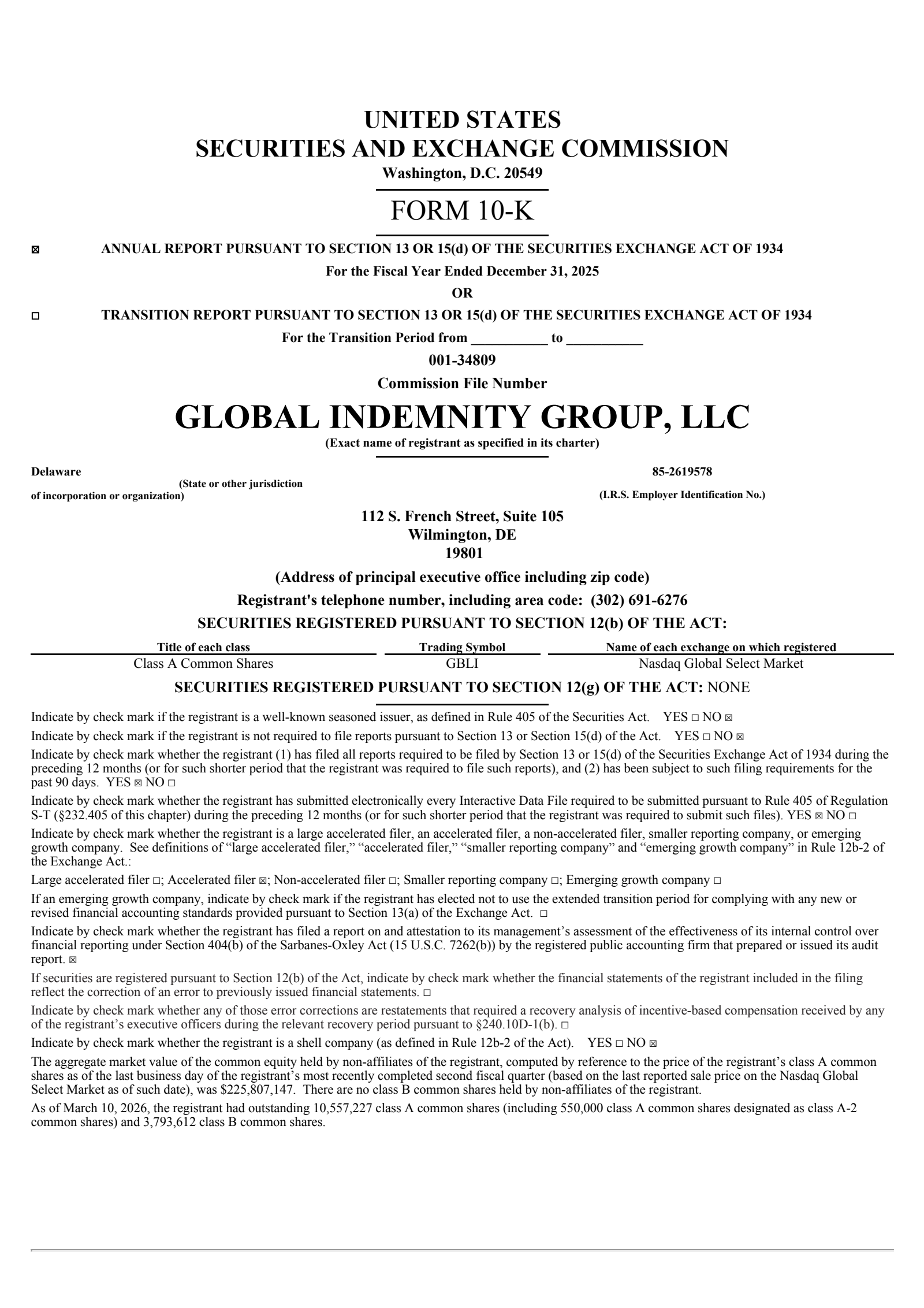 GBLI Q4 2025 Earnings Report on 3/11/2026