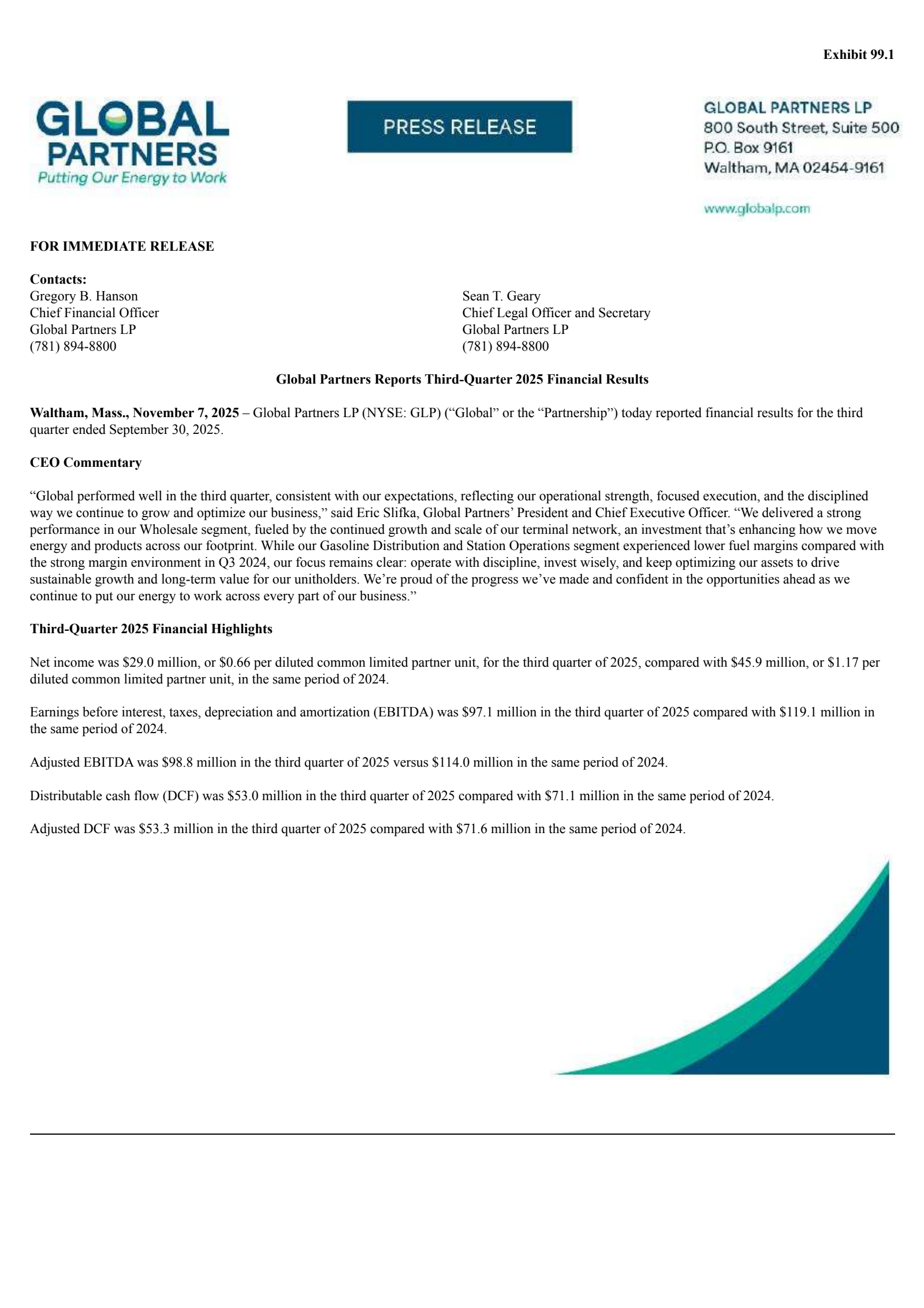 Global Partners' Q3 2025 Earnings Release