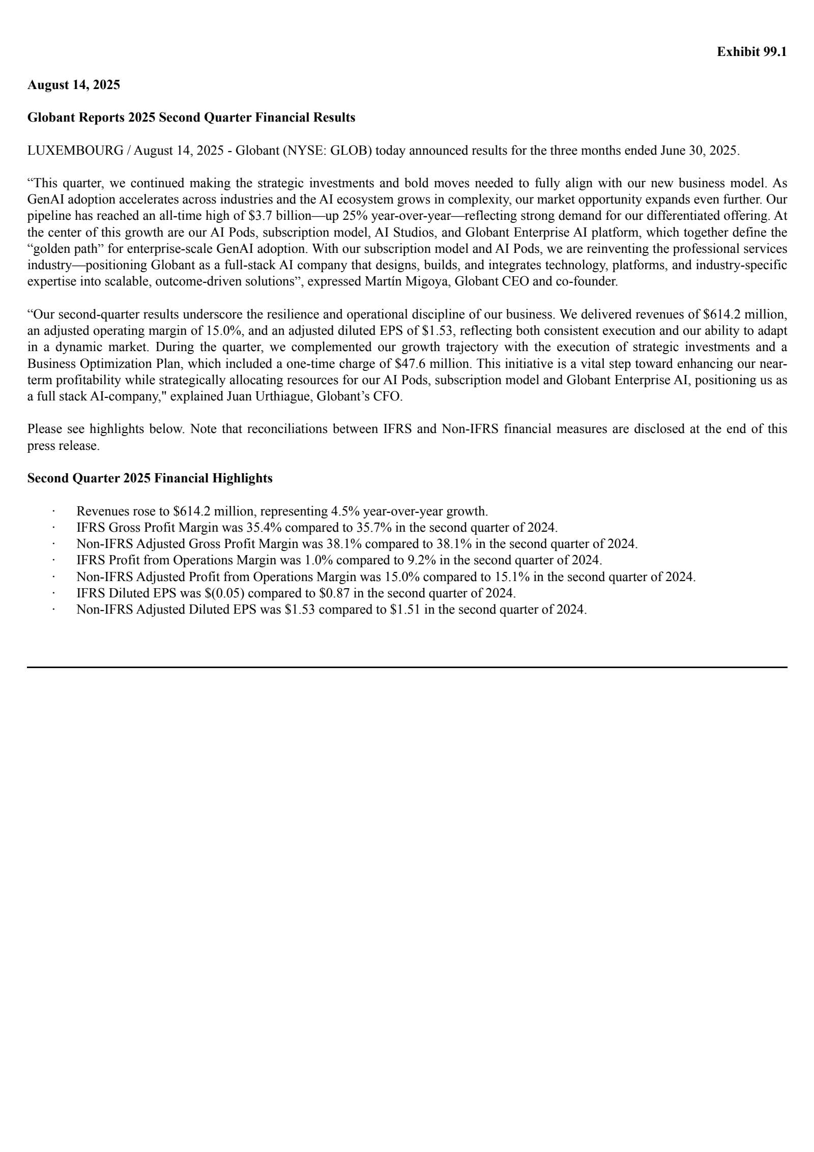 Globant's Q2 2025 Earnings Release