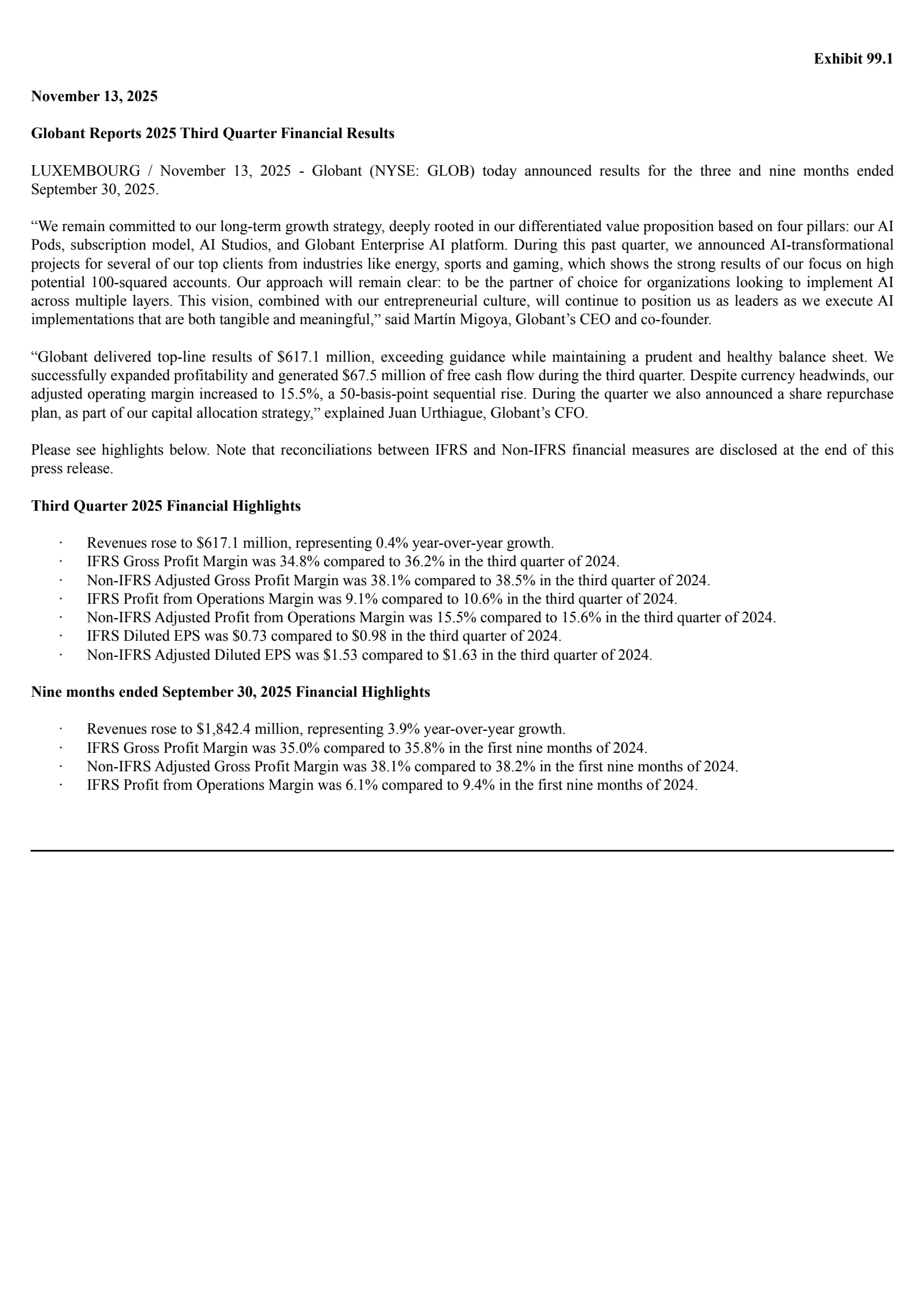 Globant's Q3 2025 Earnings Release