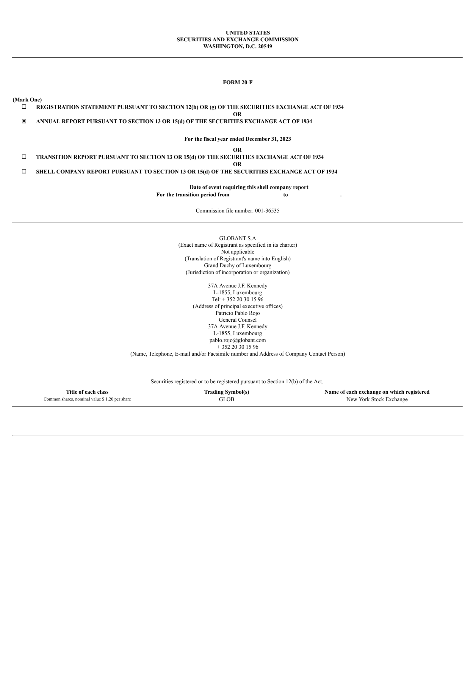 Globant's Q4 2023 Annual Report