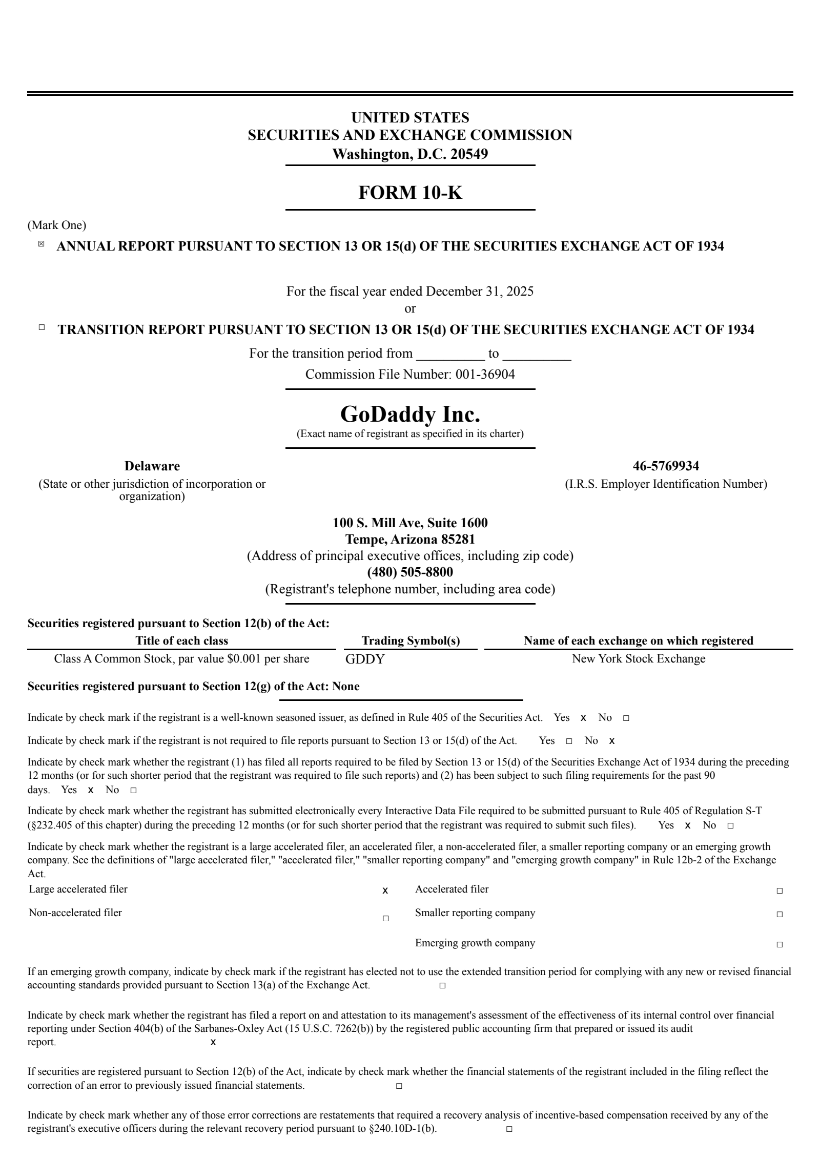 GoDaddy's Q4 2025 Annual report