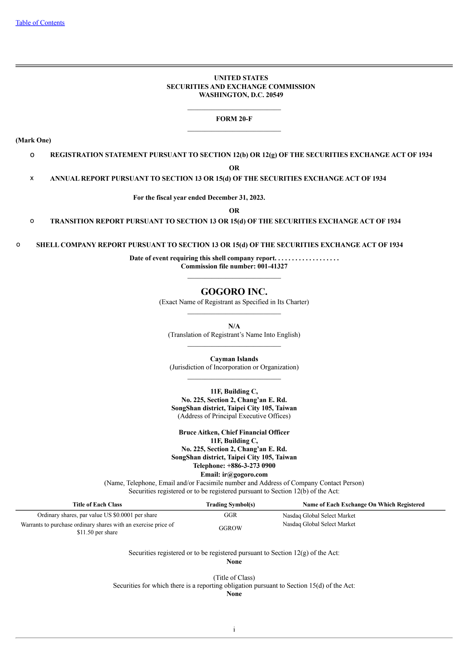Gogoro's Q4 2023 Annual Report
