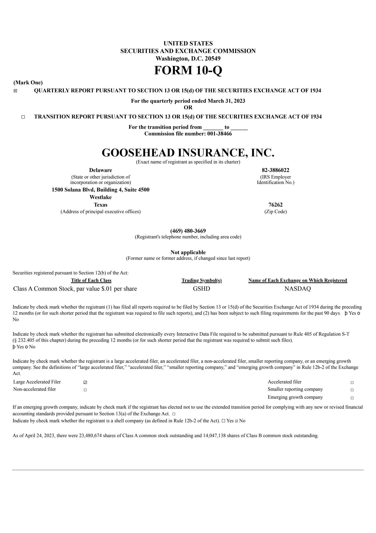 Goosehead Insurance's Q1 2023 Quarterly report