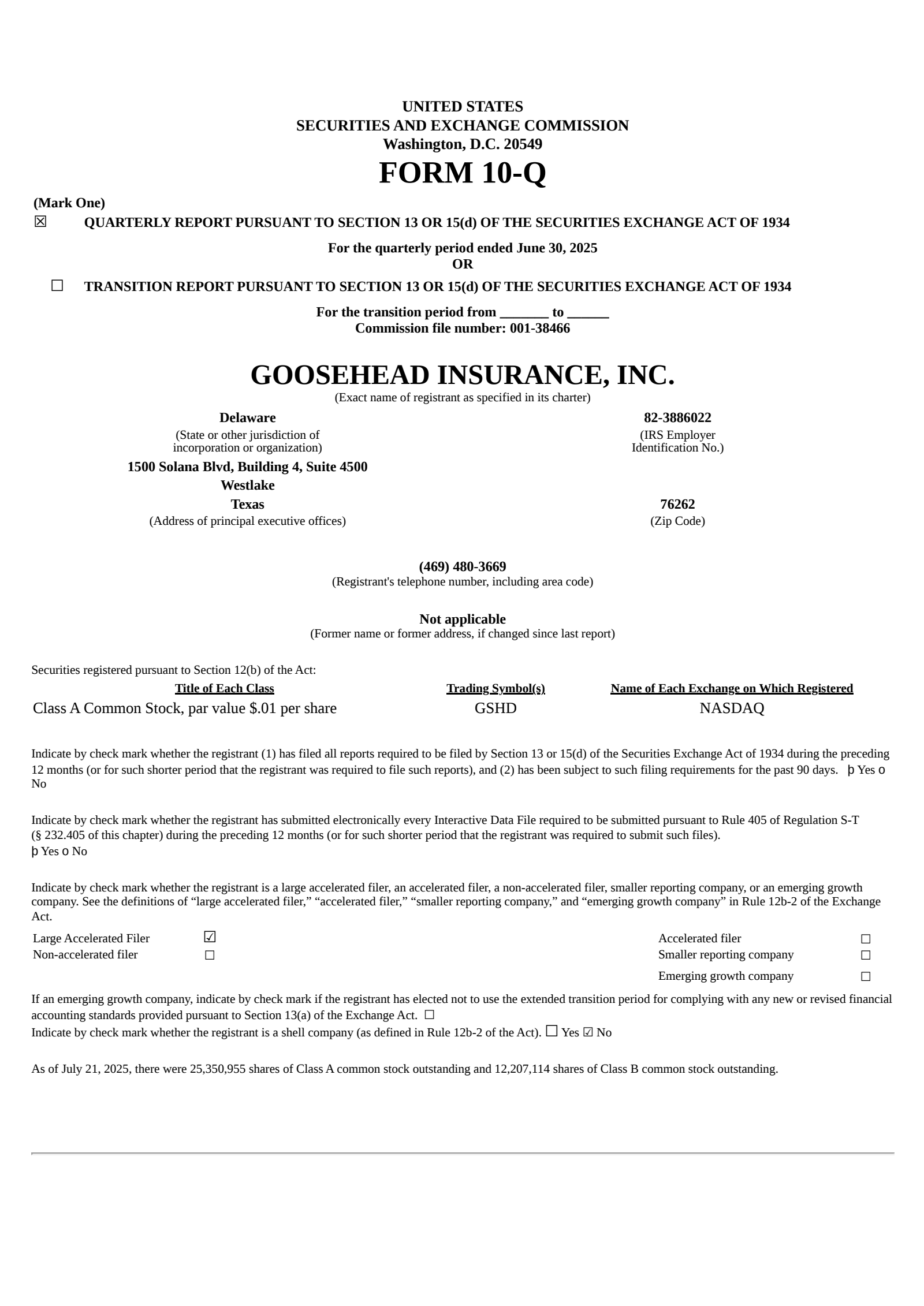 Goosehead Insurance's Q2 2025 Quarterly report