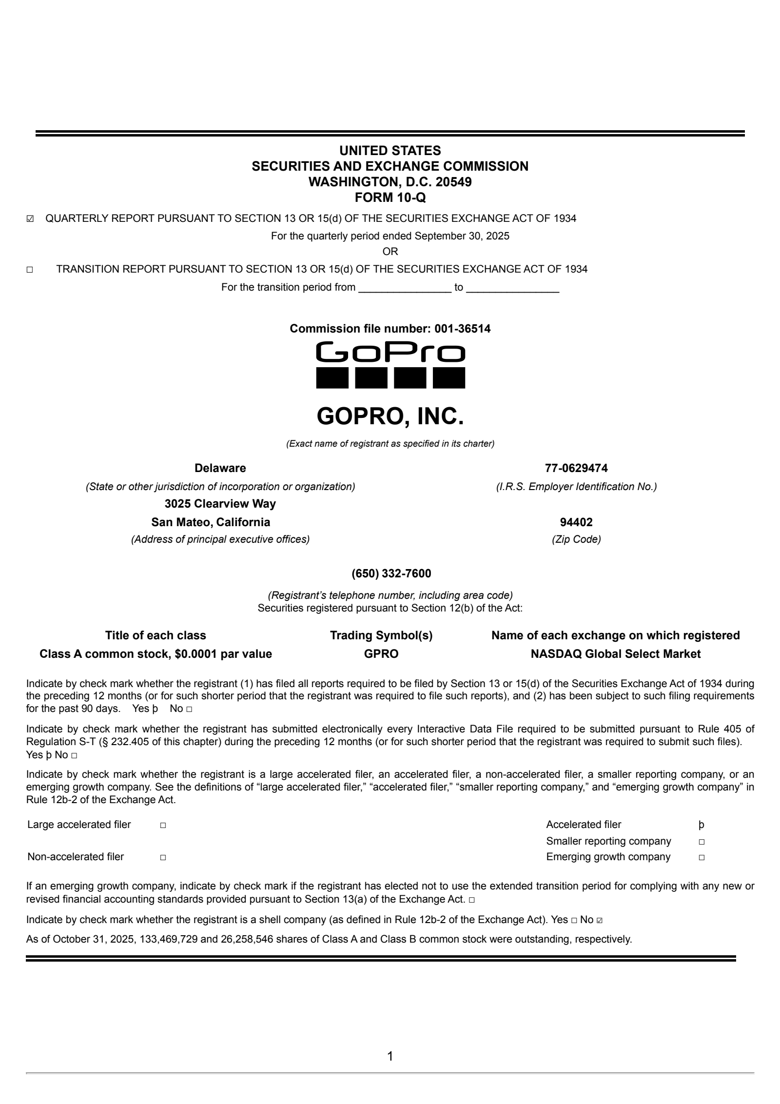 GoPro's Q3 2025 Quarterly Report