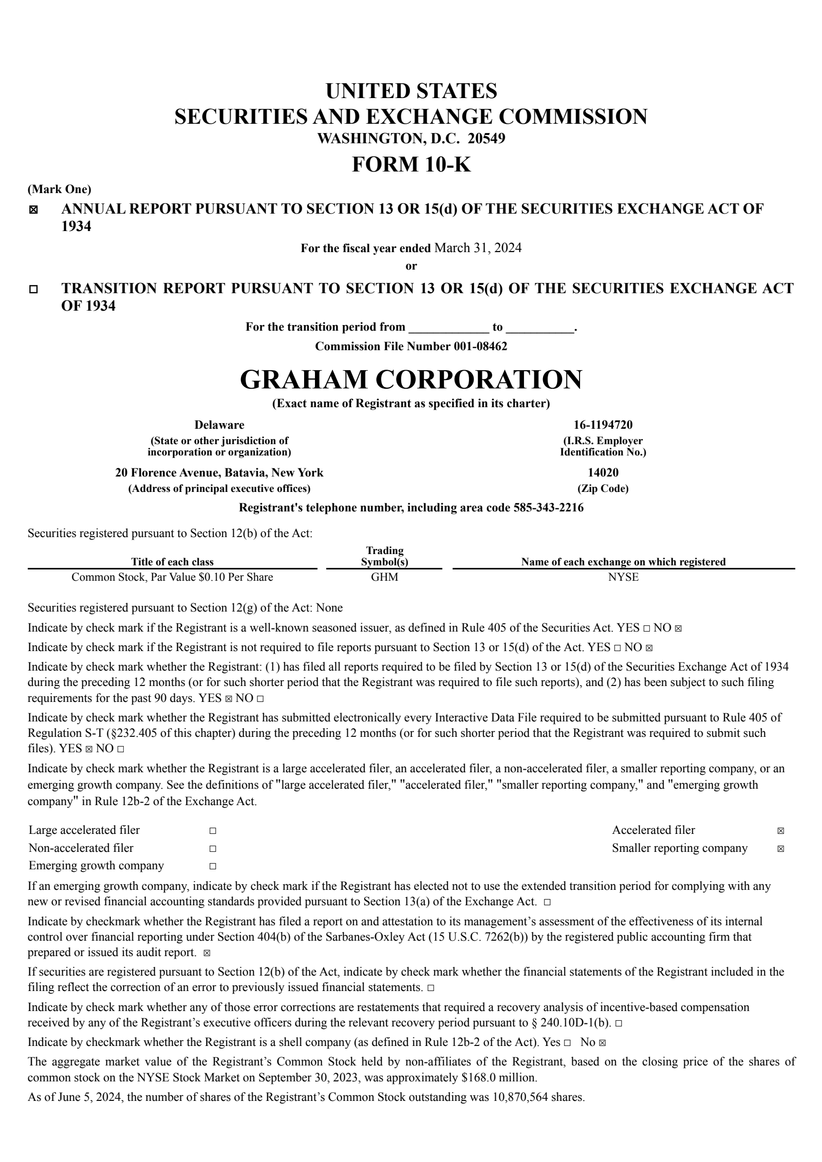Graham's Q4 2024 Annual report