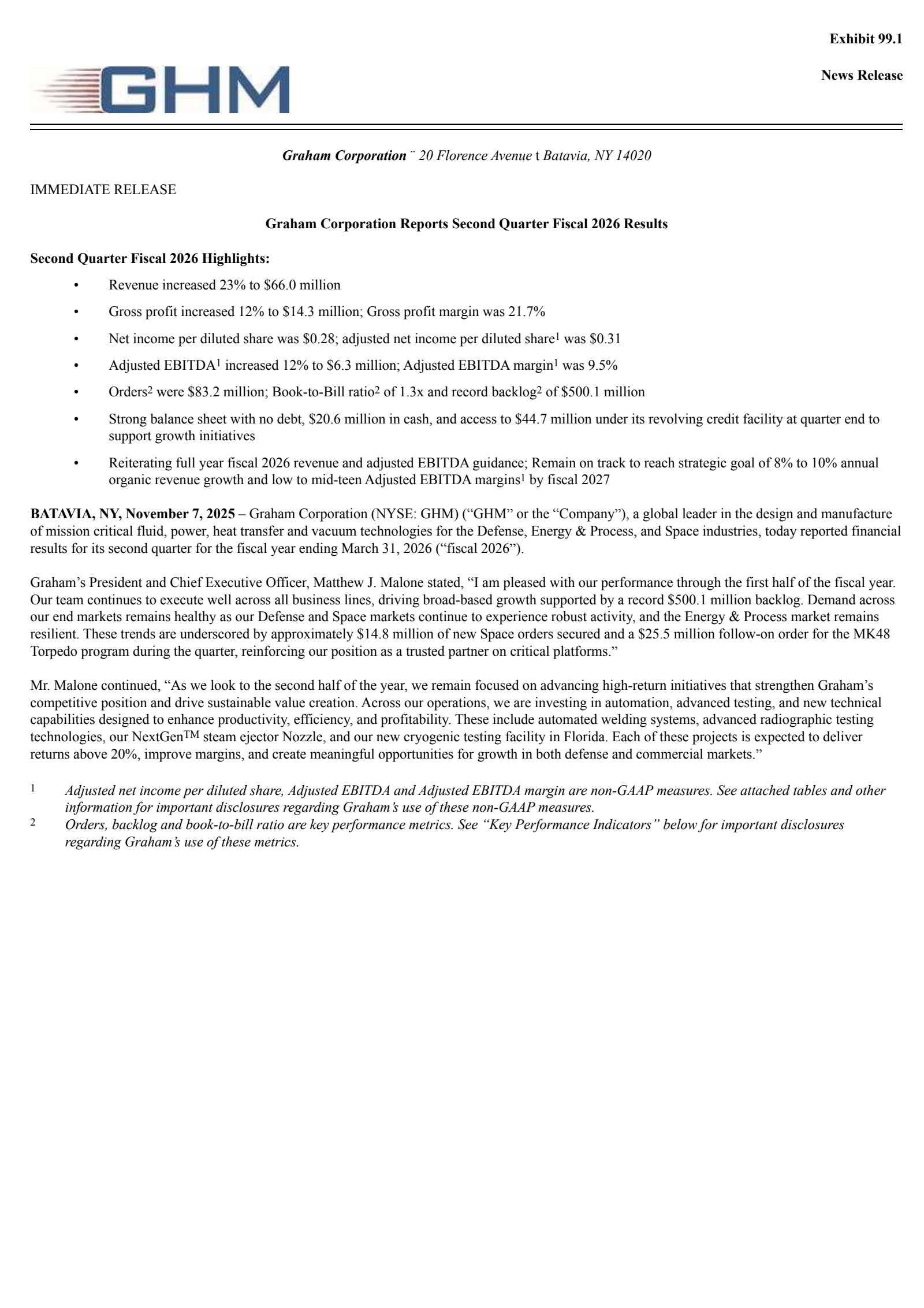 Graham's Q2 2026 Earnings Release