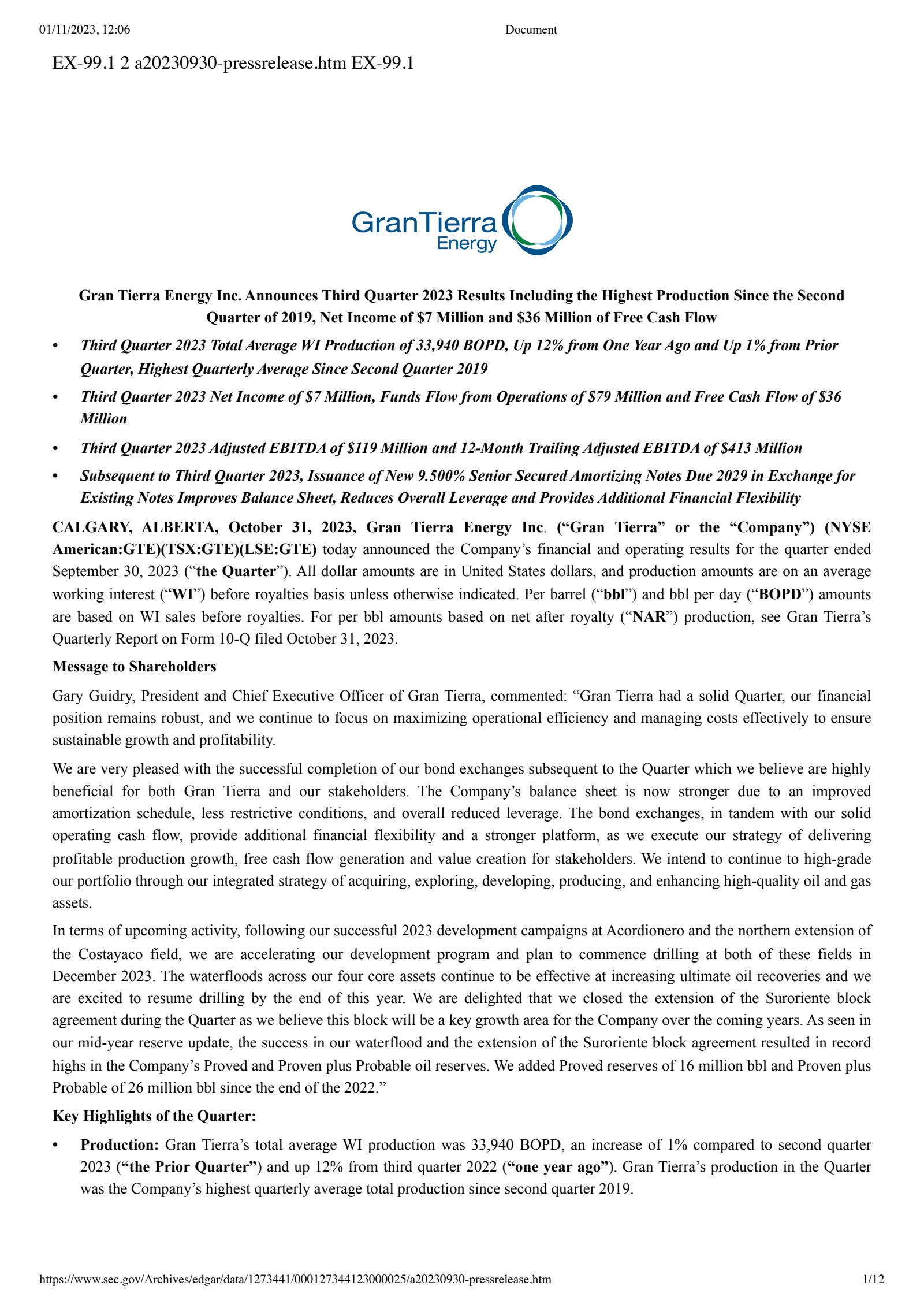 Otter Tail's Q3 2023 Interim report