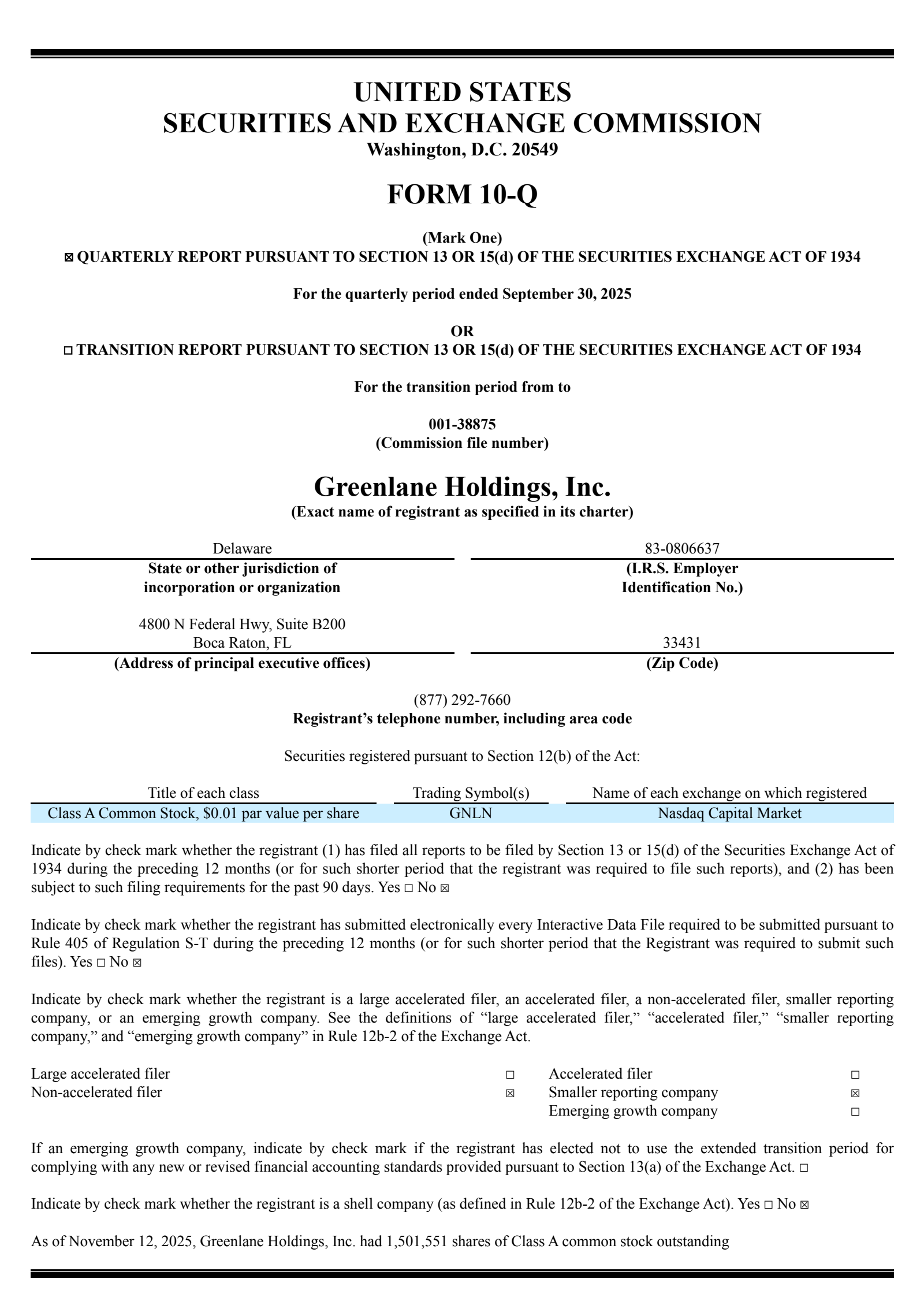 Greenlane's Q3 2025 Quarterly Report