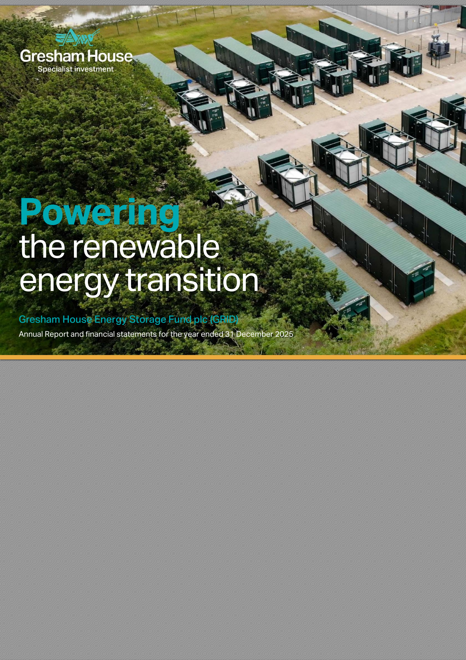 Gresham House Energy Storage's H2 2025 Annual report