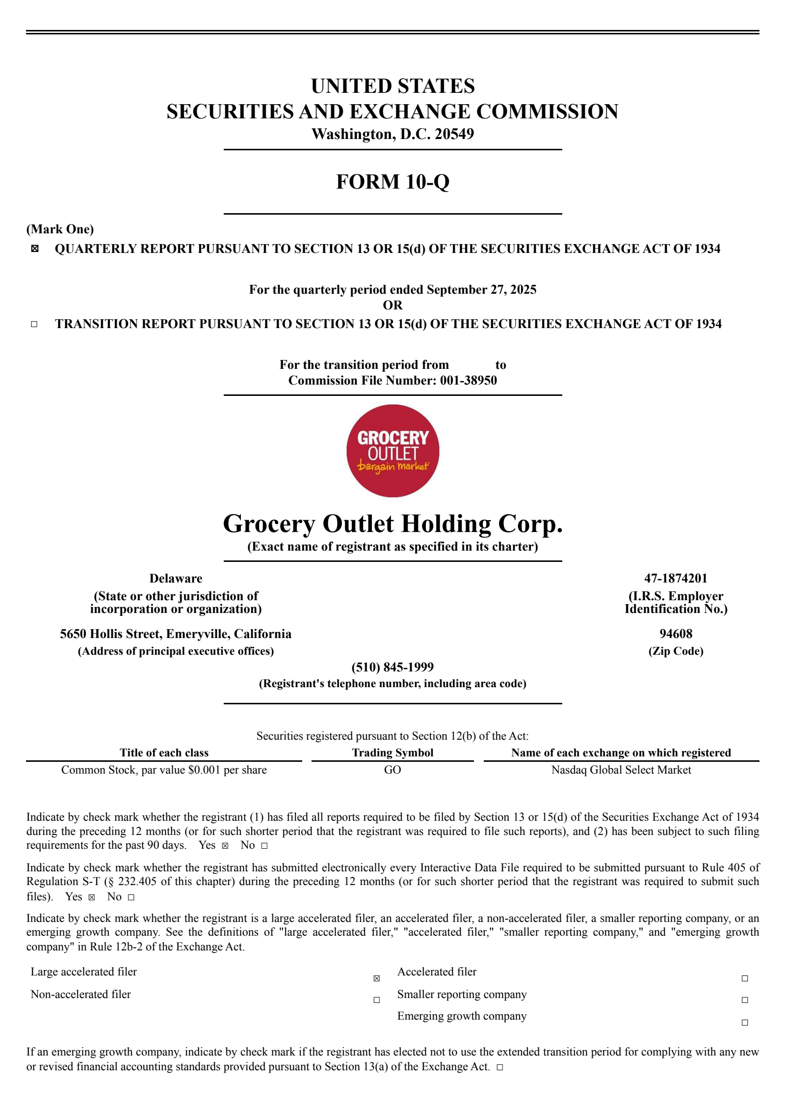 Grocery Outlet's Q3 2025 Quarterly Report