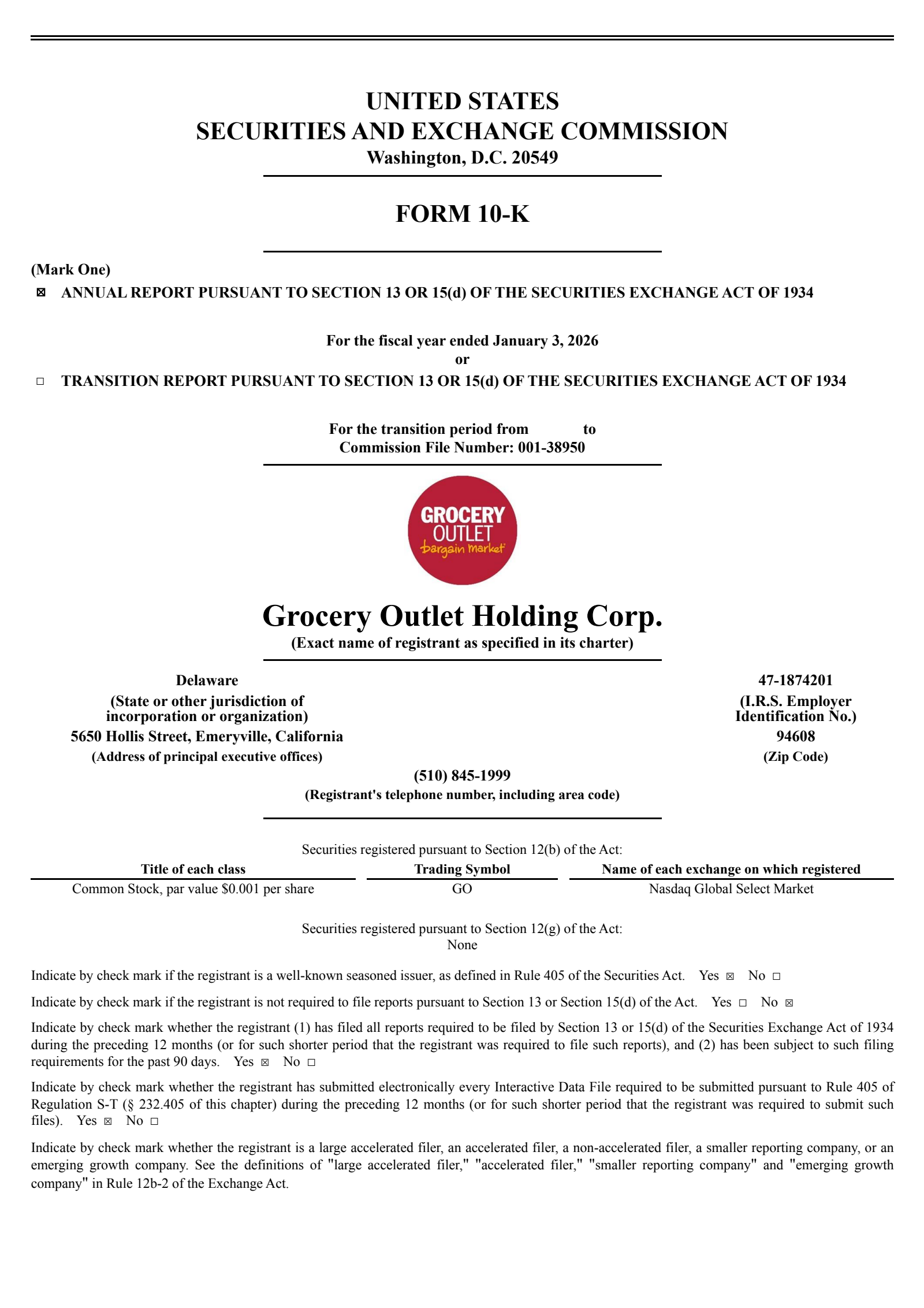 Grocery Outlet's Q4 2025 Annual report