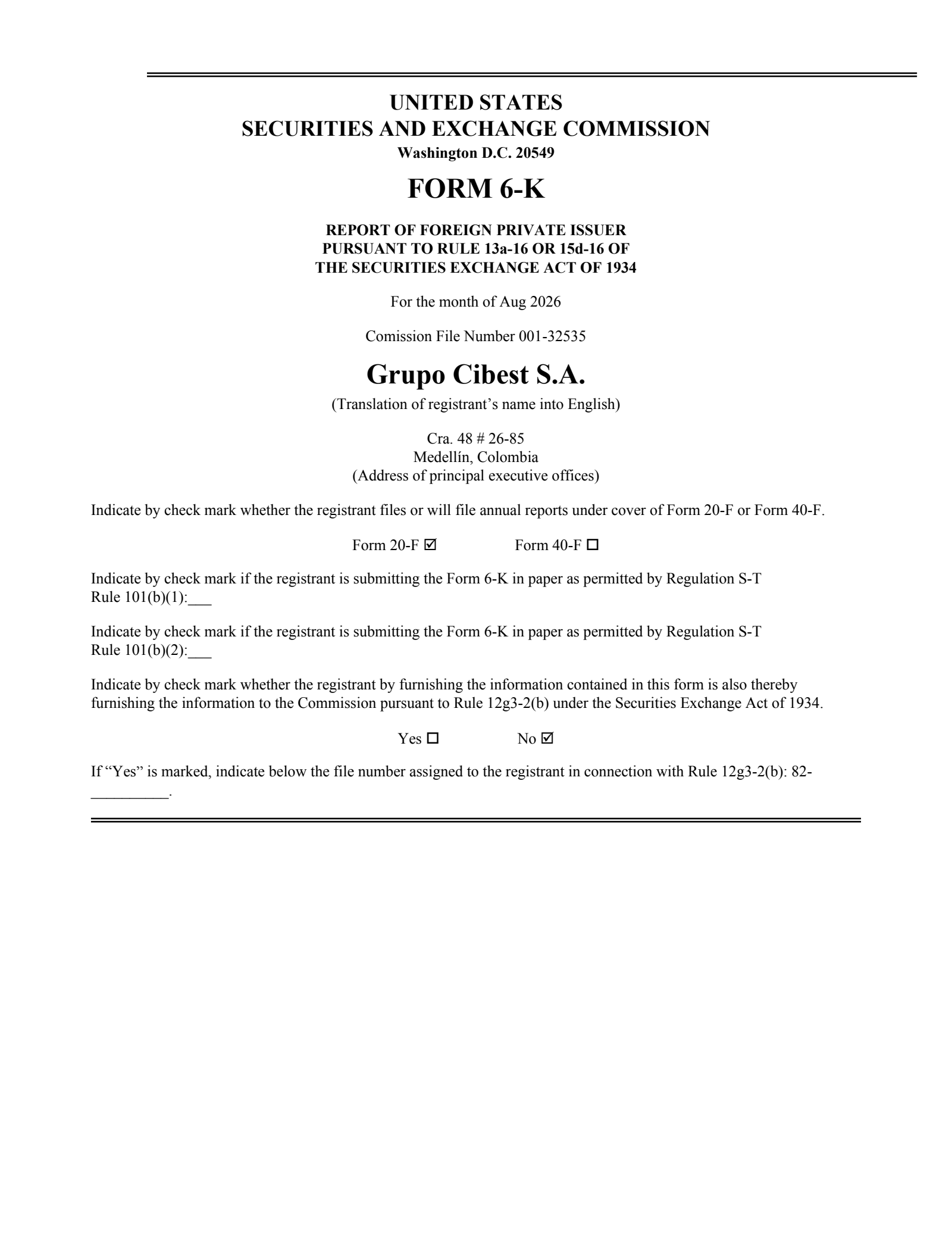 Grupo Cibest's Q2 2026 Press Release