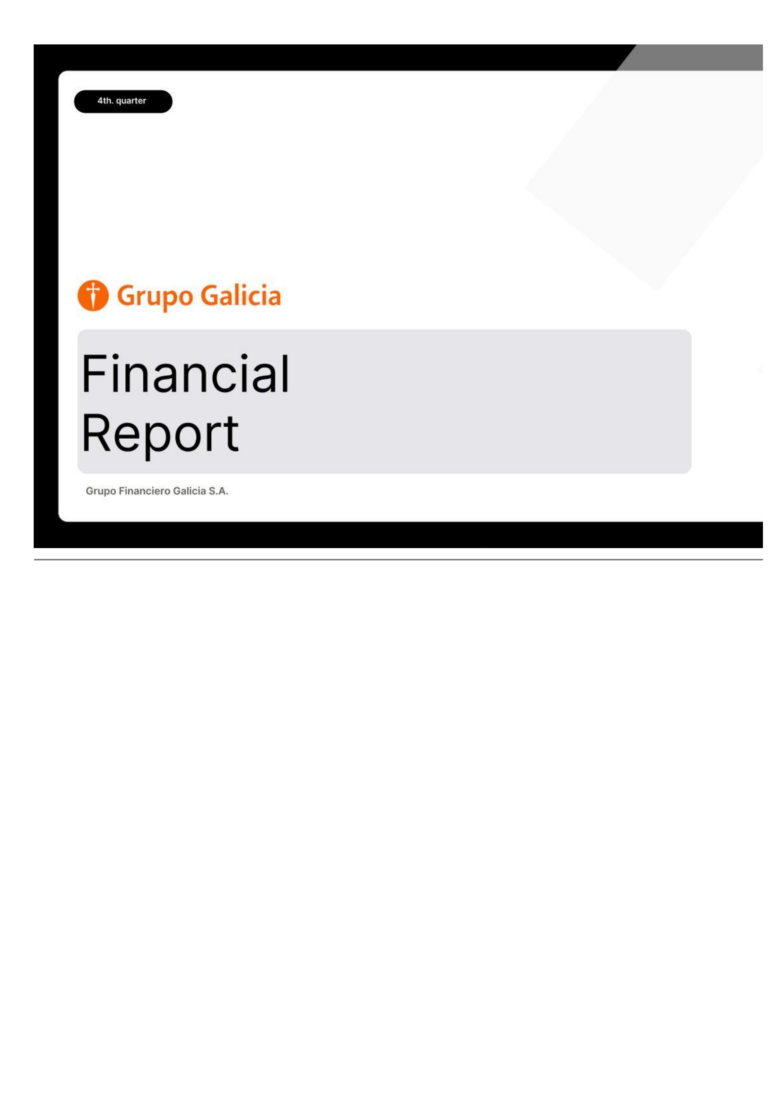 Grupo Financiero Galicia's Q4 2025 Press Release