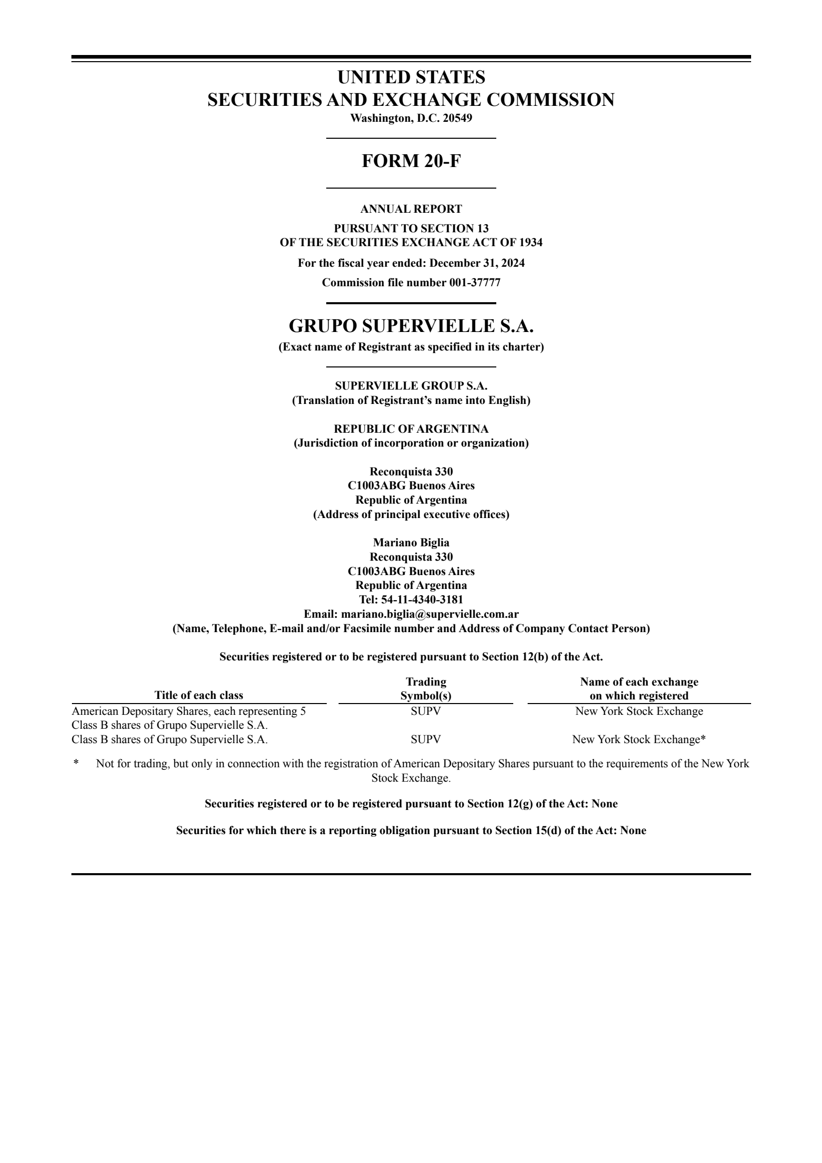 Grupo Supervielle's Q4 2024 Annual report