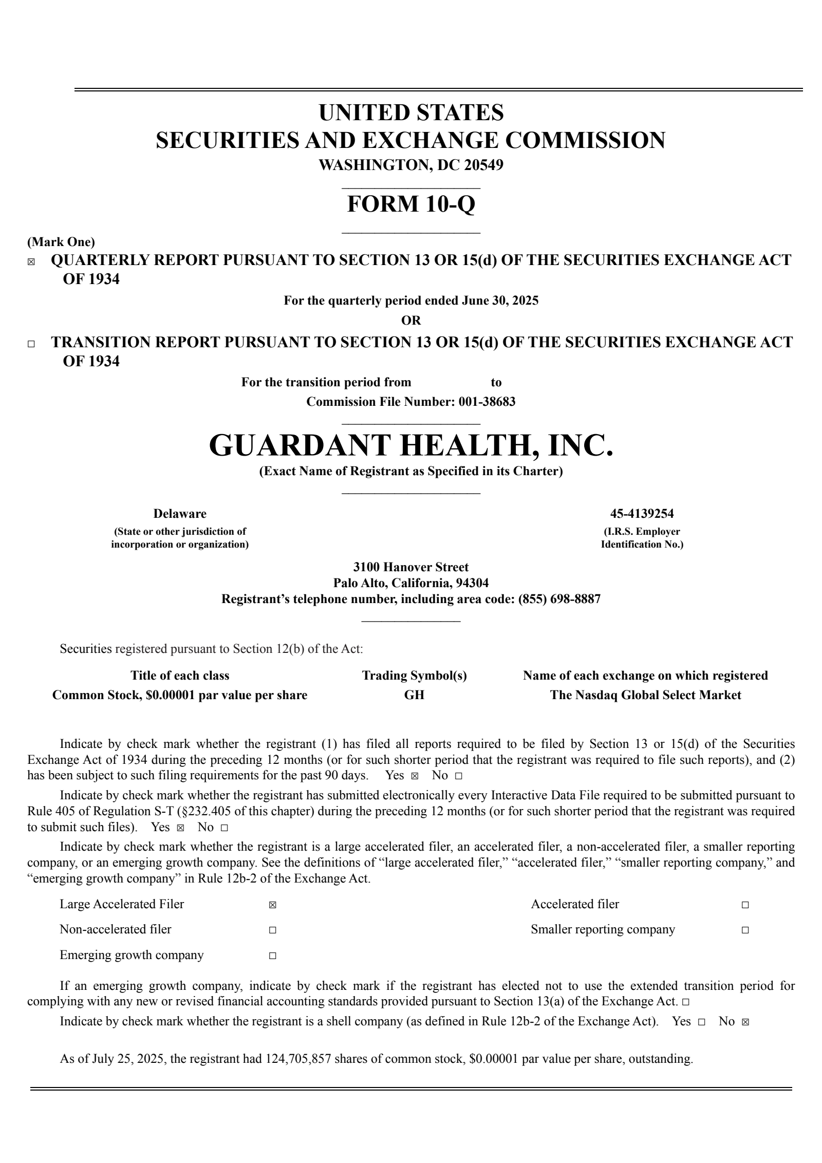 Guardant Health's Q2 2025 Quarterly report