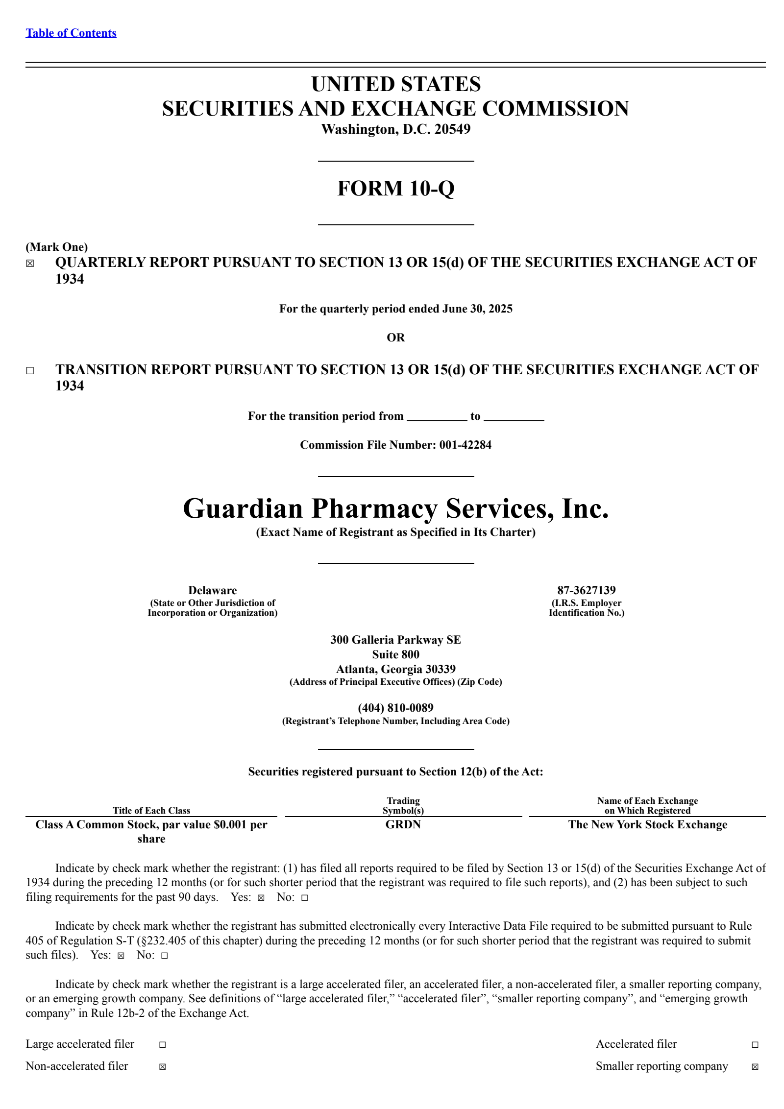 Guardian Pharmacy Services' Q2 2025 Quarterly report