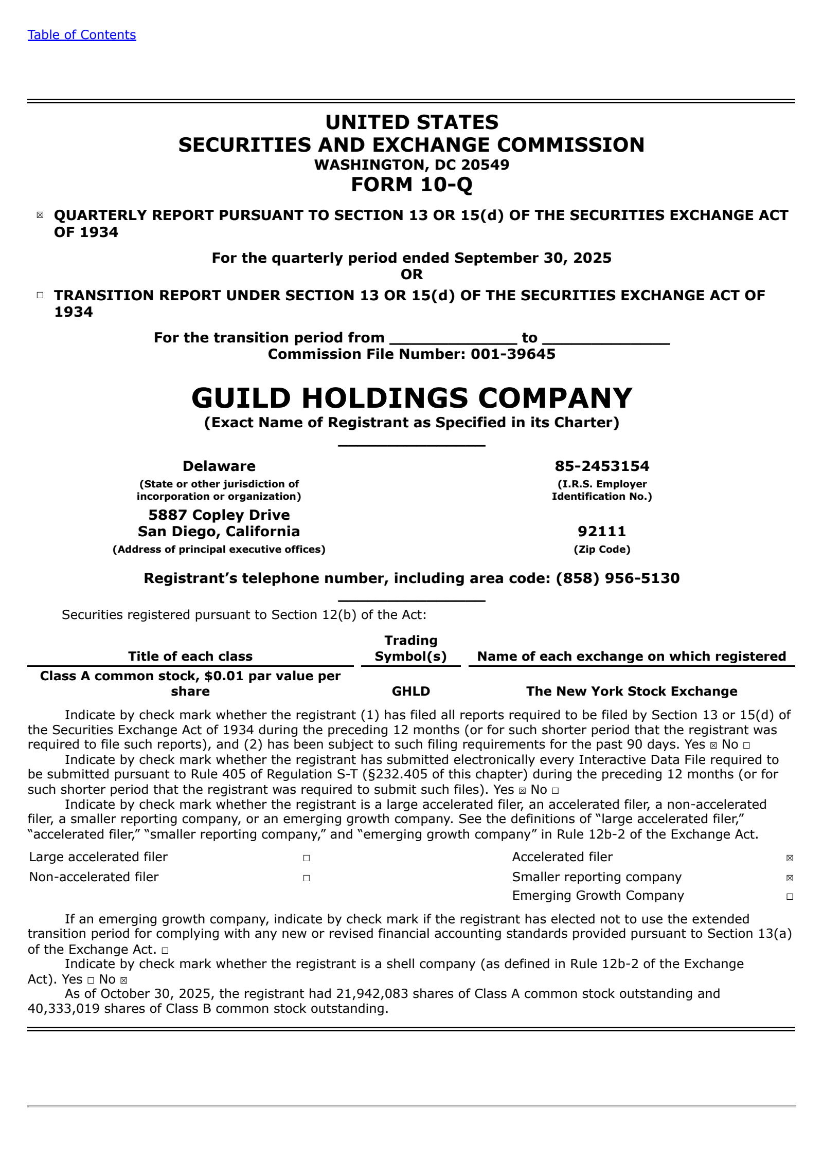 Guild's Q3 2025 Quarterly Report