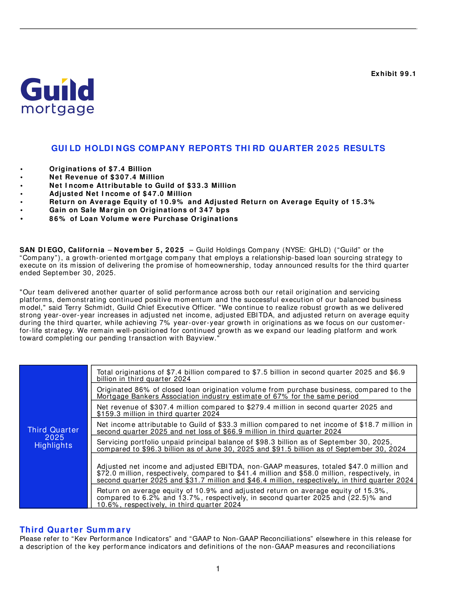 Guild's Q3 2025 Earnings Release