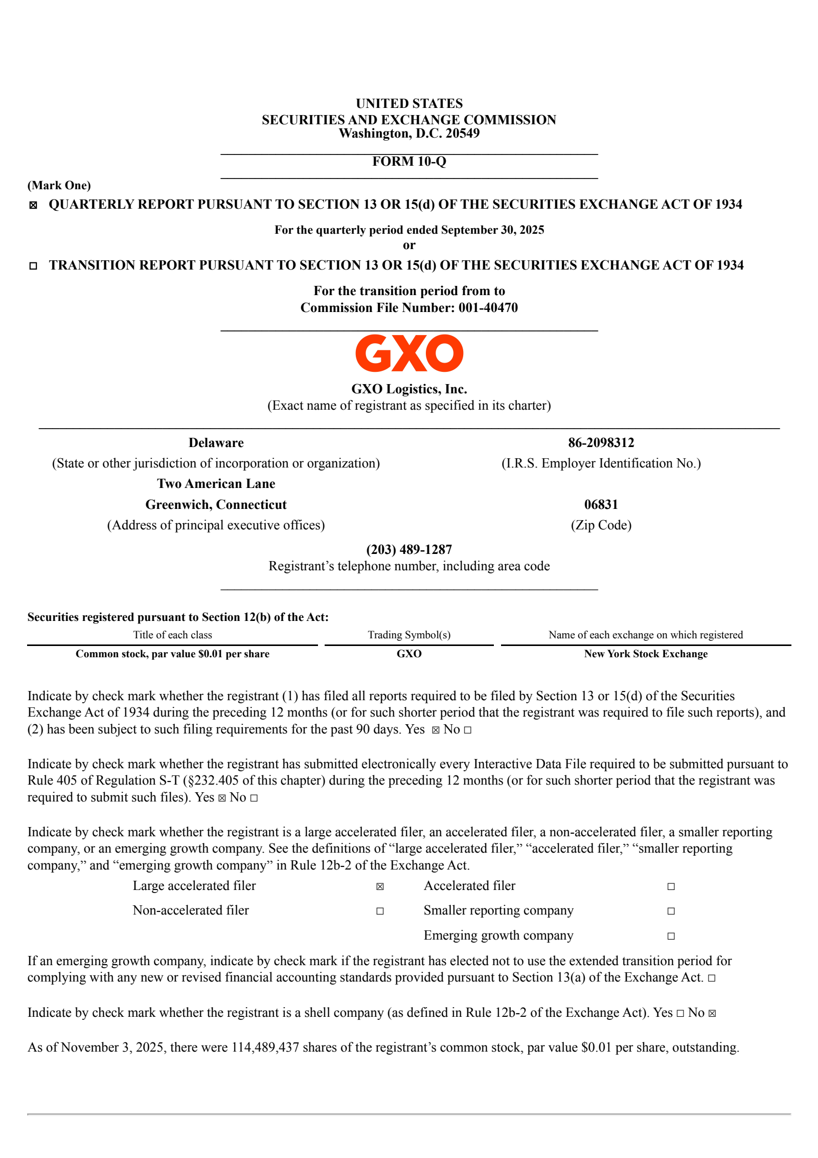 GXO Logistics' Q3 2025 Quarterly Report