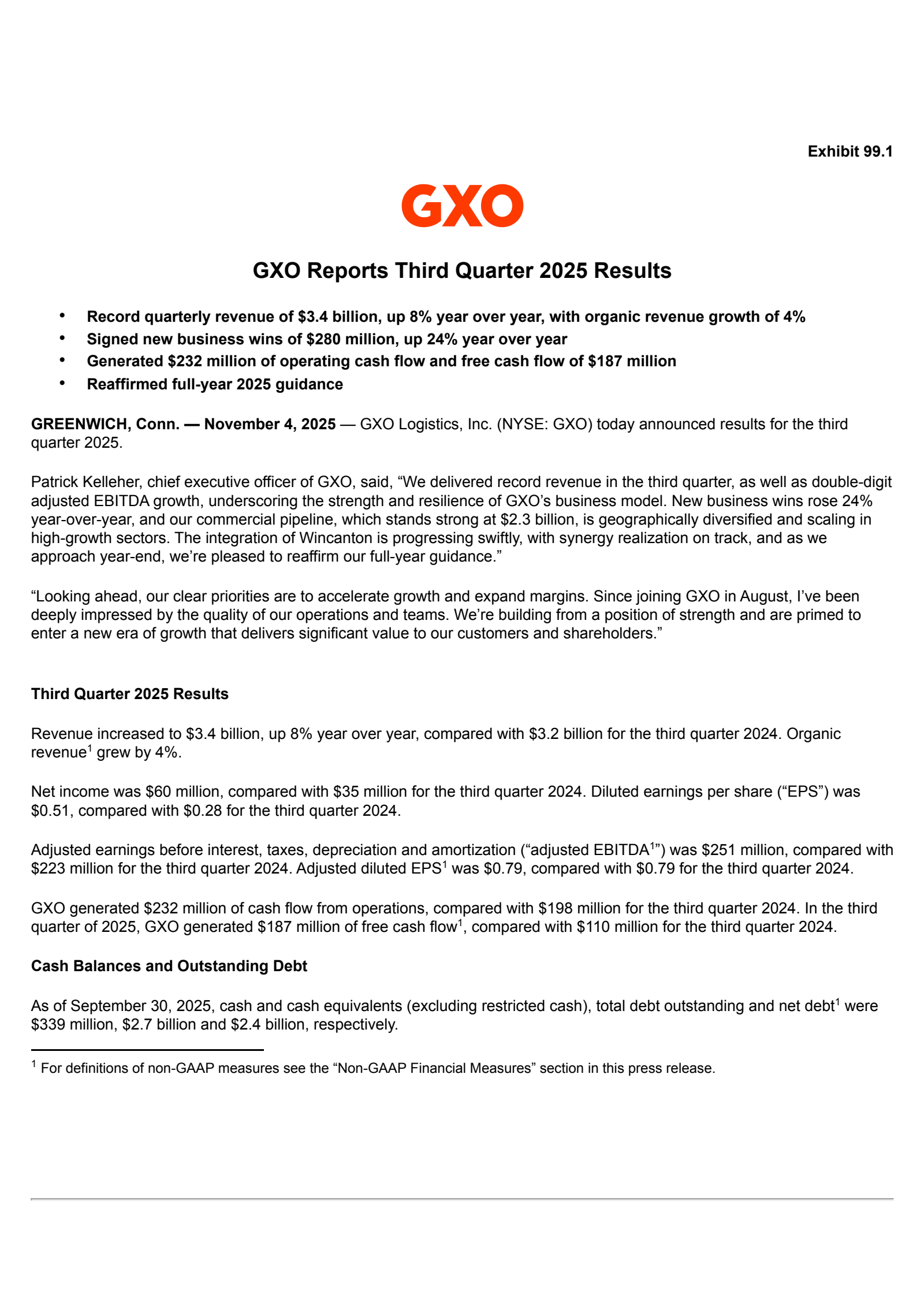 GXO Logistics' Q3 2025 Earnings Release