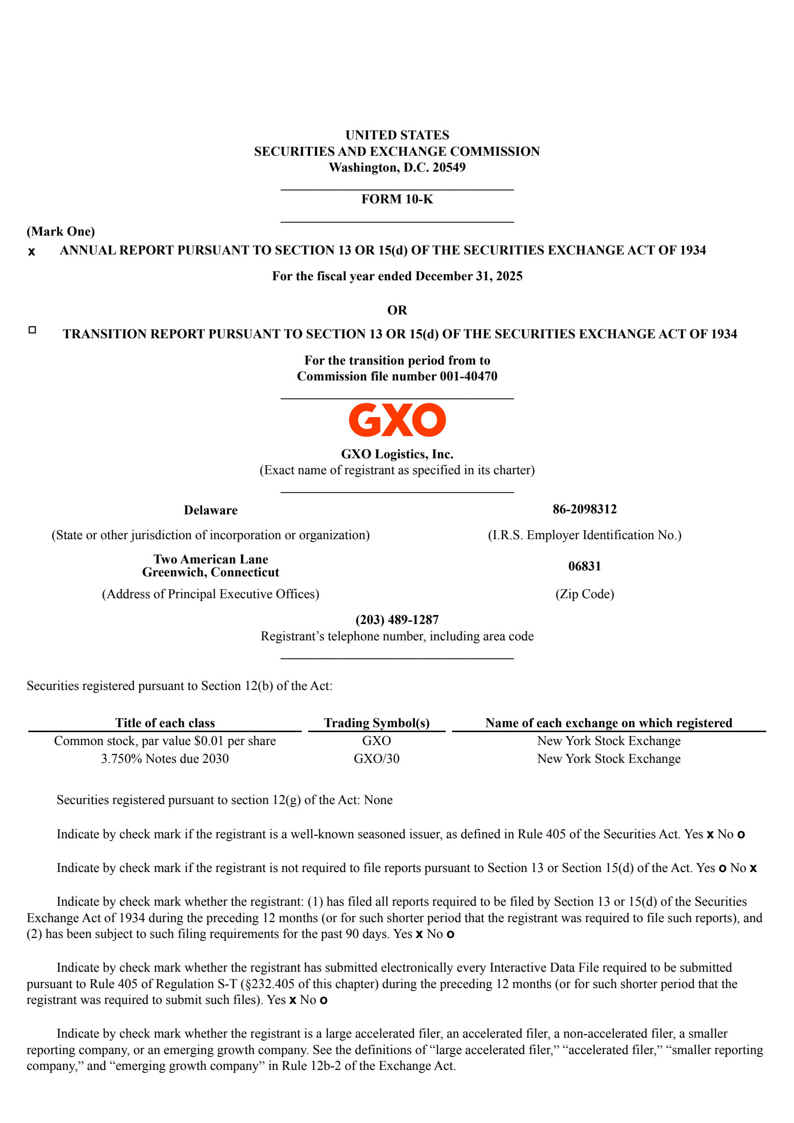 GXO Logistics' Q4 2025 Annual report