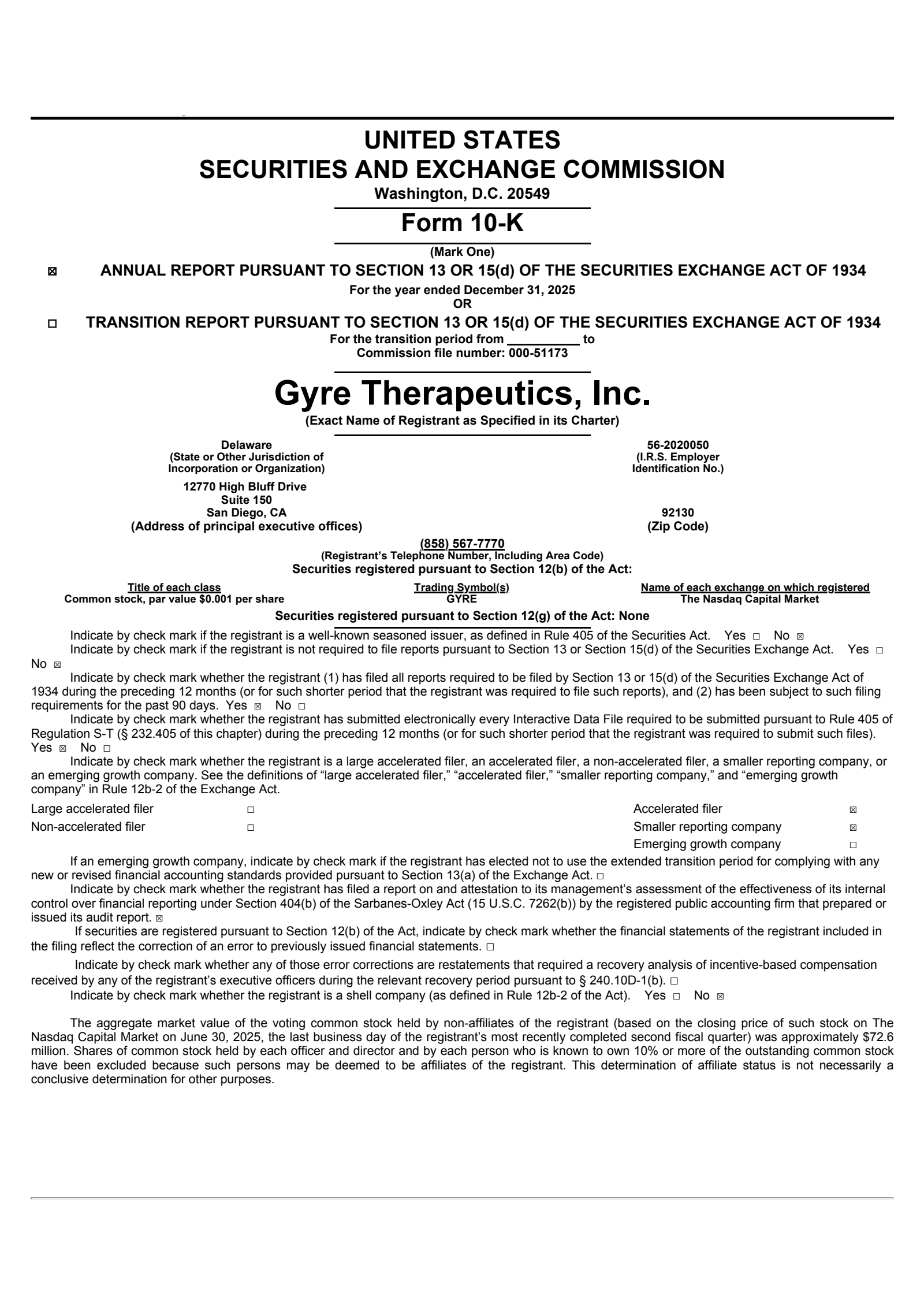 Gyre Therapeutics' Q4 2025 Annual report