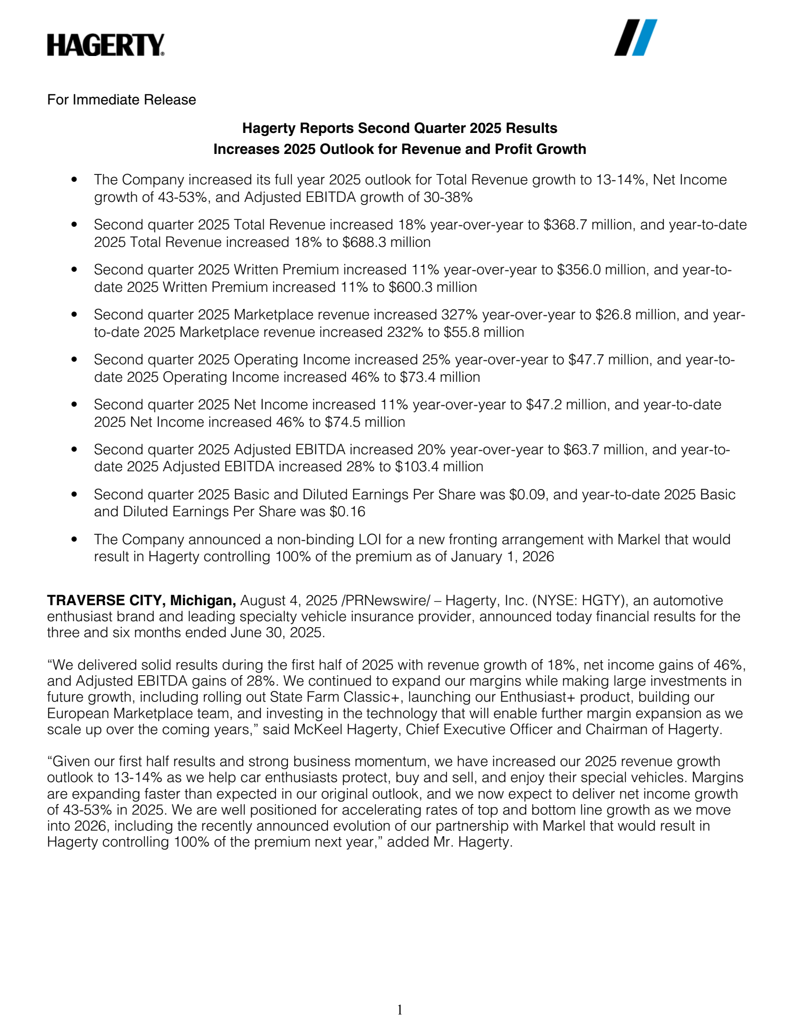 Hagerty's Q2 2025 Earnings Release