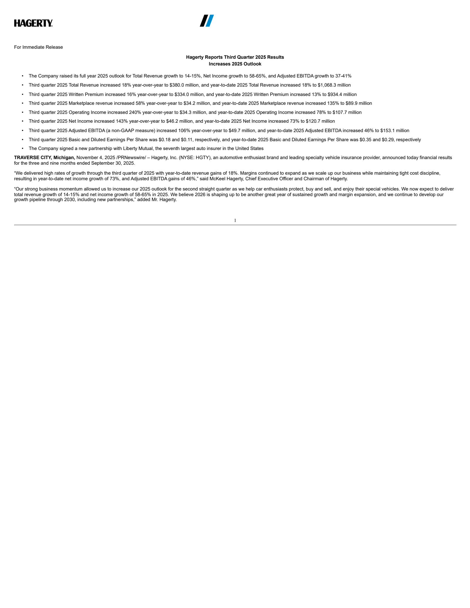 Hagerty's Q3 2025 Earnings Release