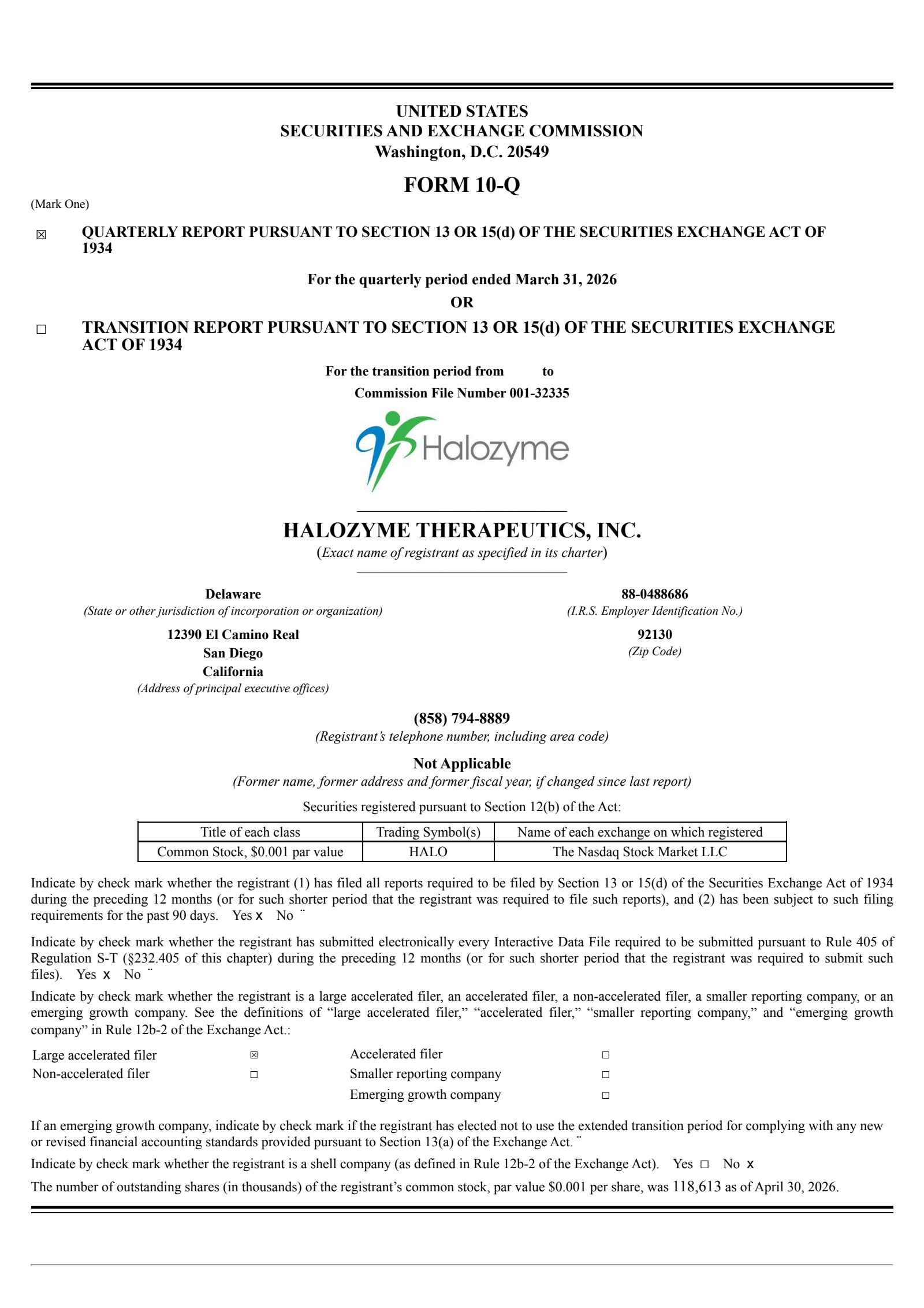 Halozyme Therapeutics' Q1 2026 Quarterly report