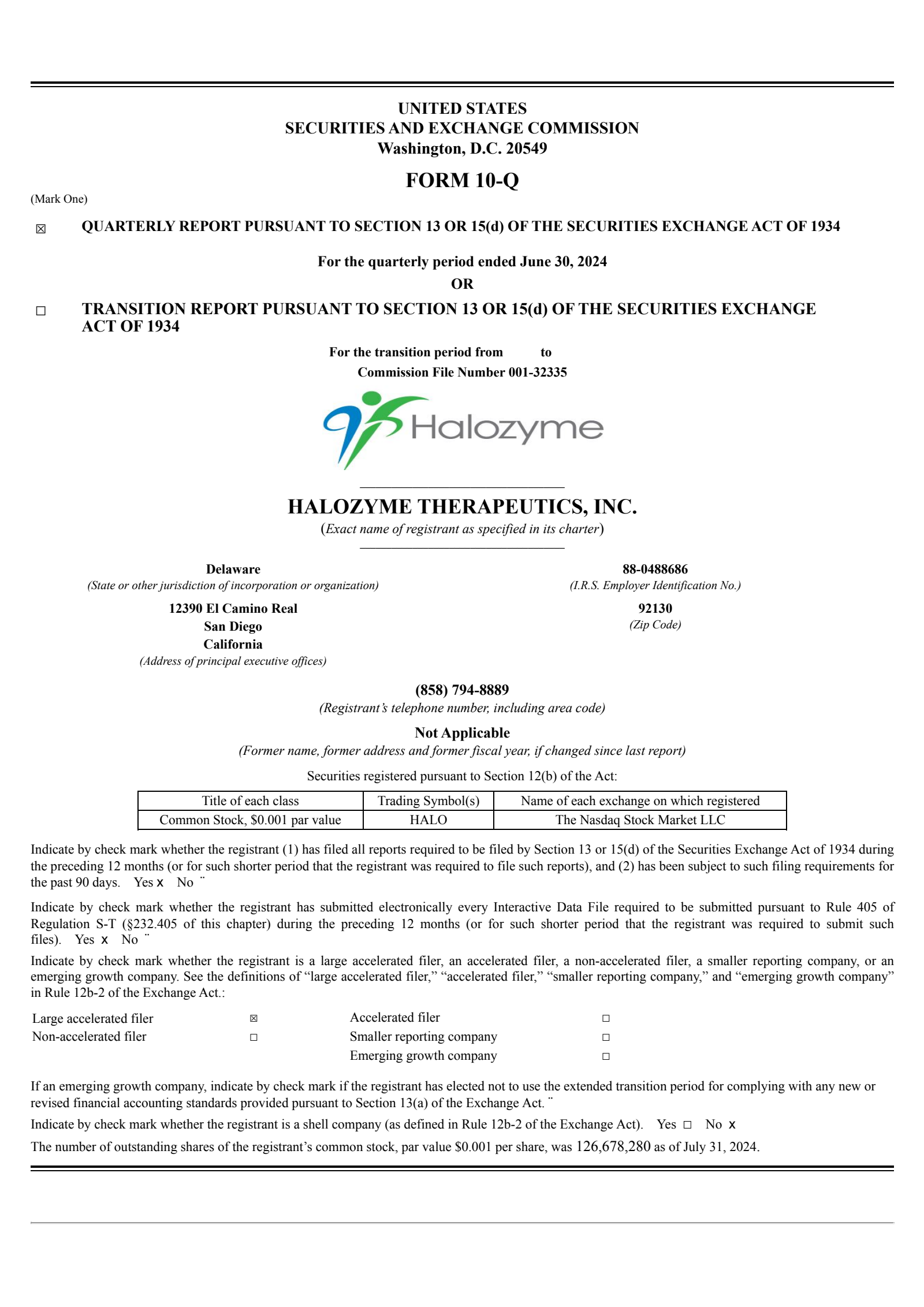 Halozyme Therapeutics' Q2 2024 Quarterly report