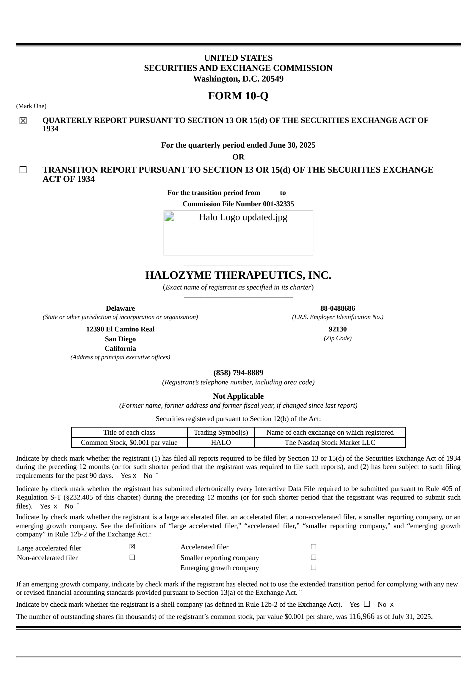Halozyme Therapeutics' Q2 2025 Quarterly report