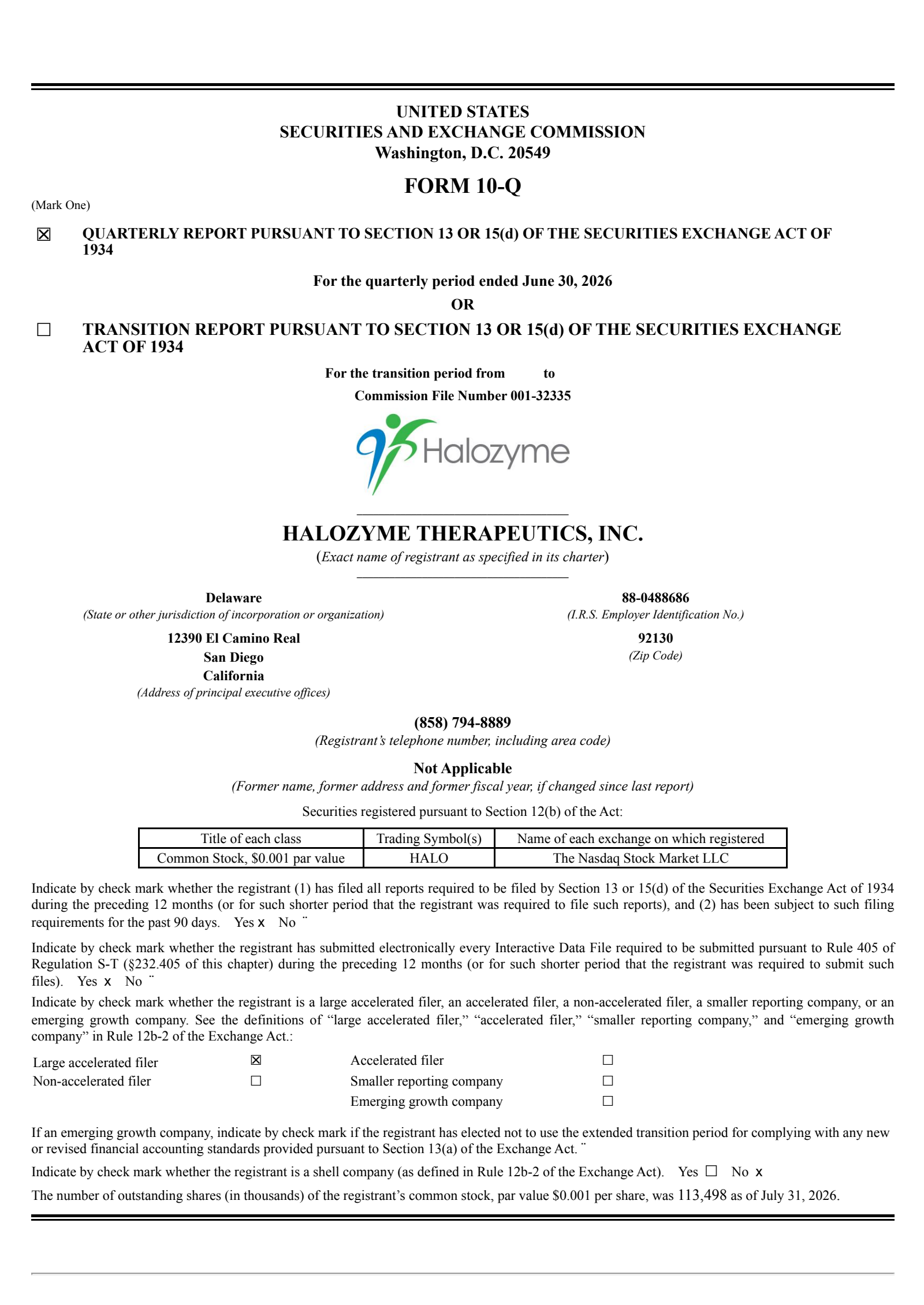 Halozyme Therapeutics' Q2 2026 Quarterly report