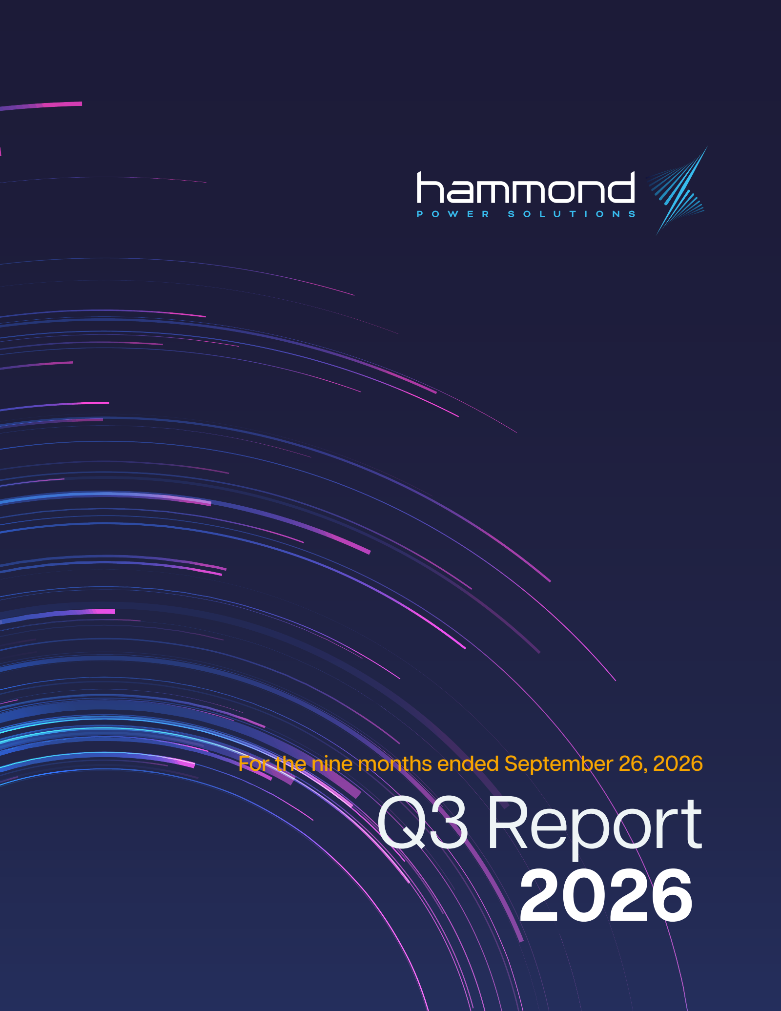 Hammond Power Solutions' Q3 2026 Interim report