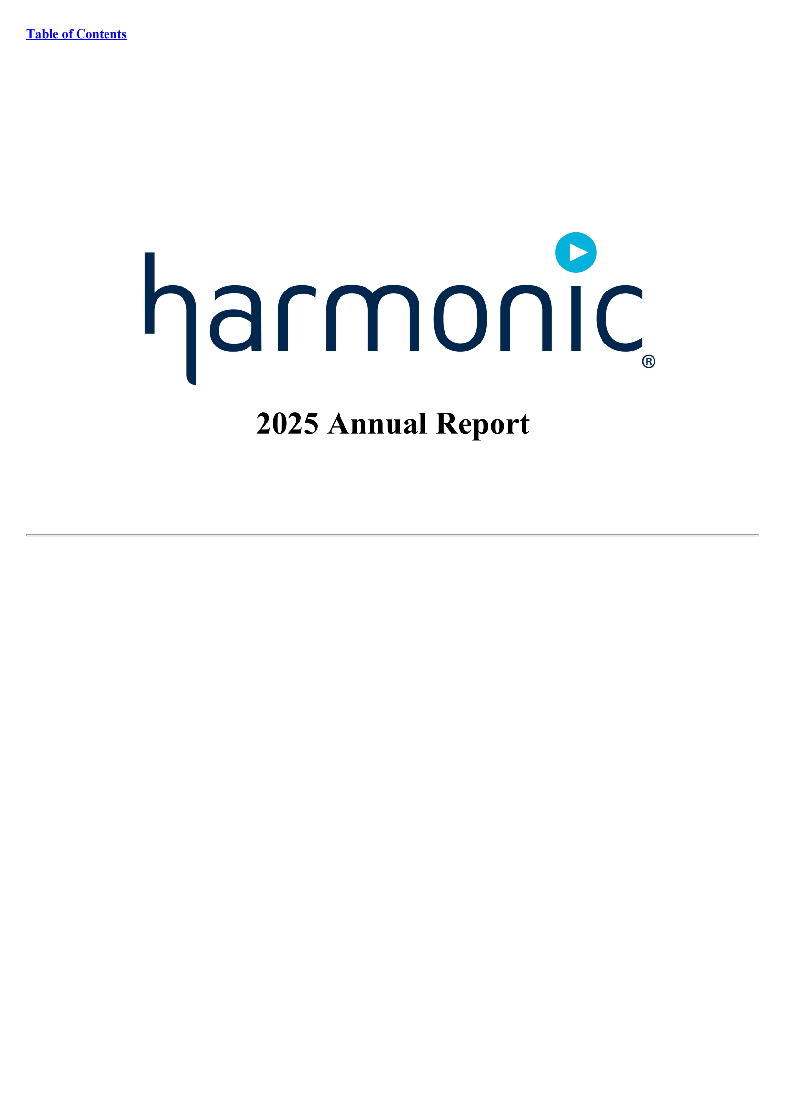 Harmonic's Q4 2025 Annual report