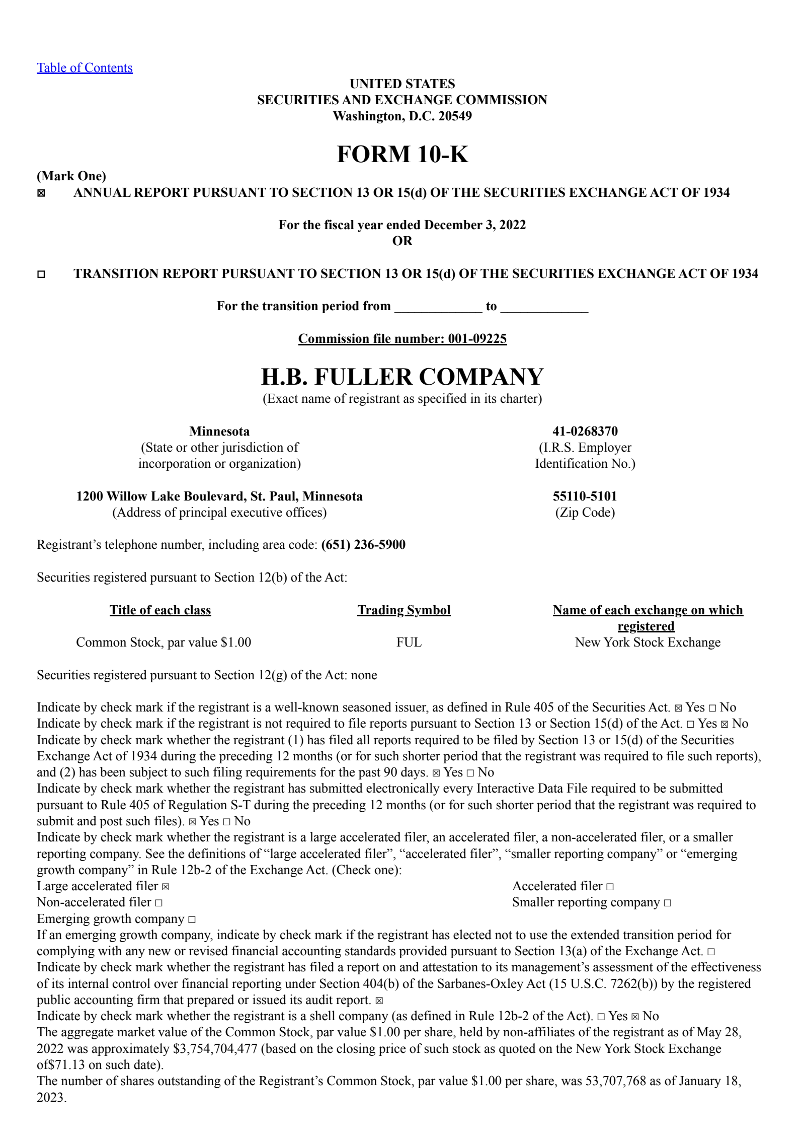 FUL Q4 2022 Earnings Report on 1/18/2023