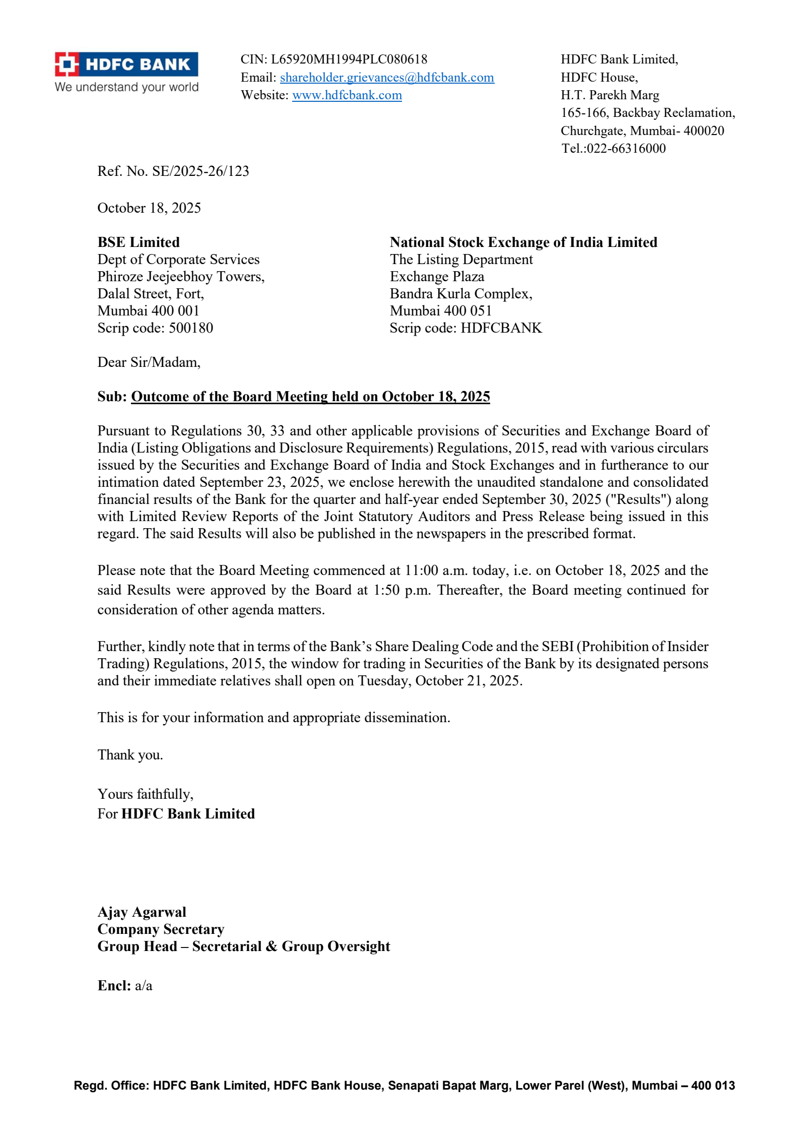 HDFC Bank's Q2 25/26 Interim Report