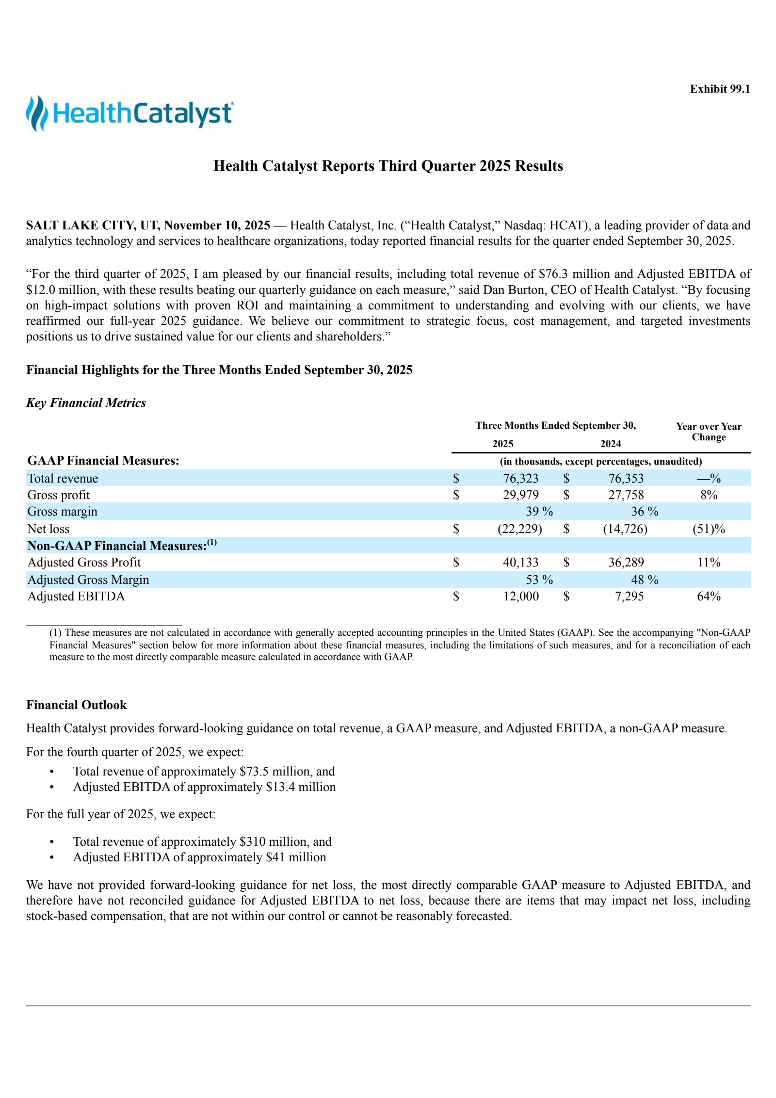 Health Catalyst's Q3 2025 Earnings Release