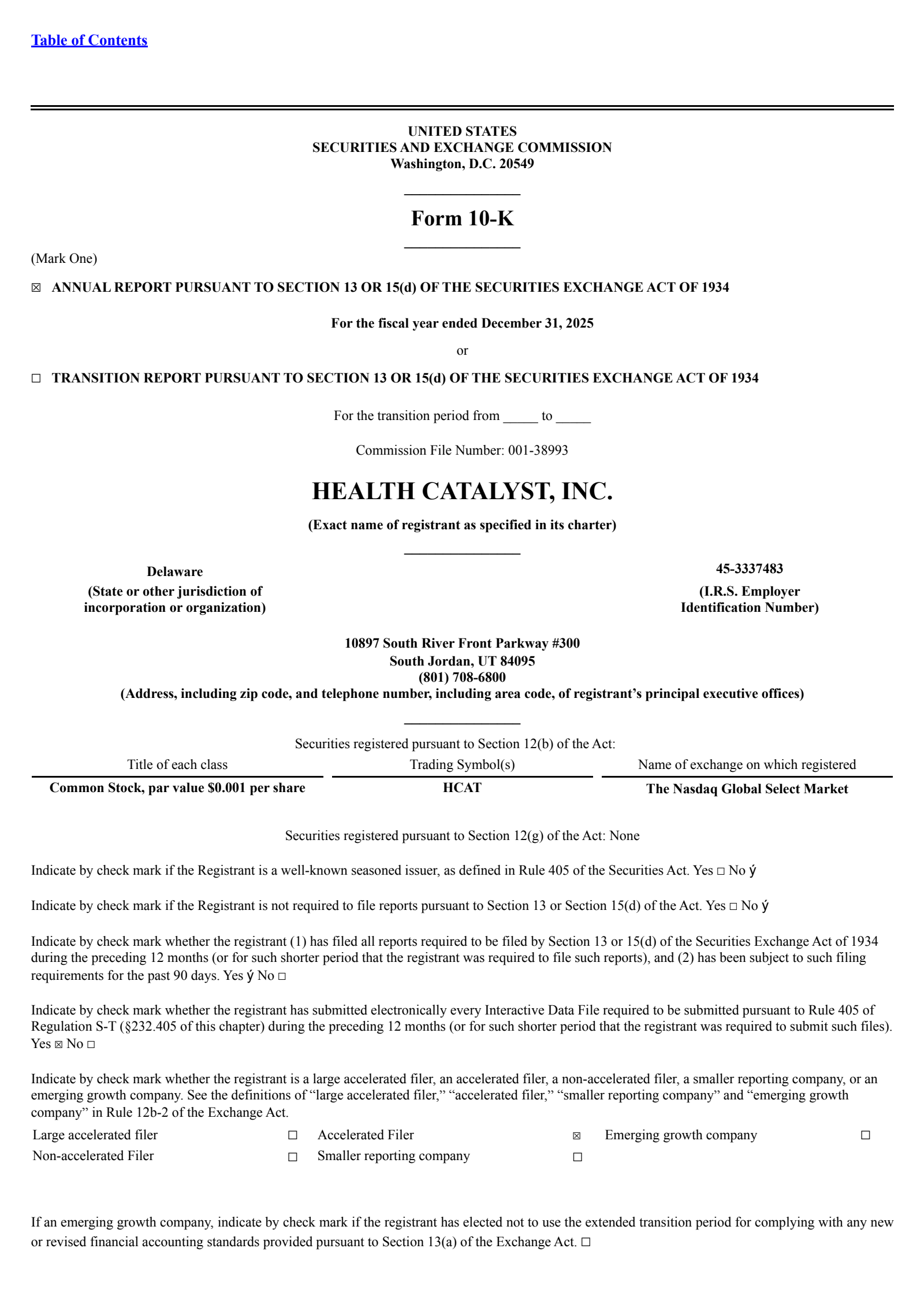 Health Catalyst's Q4 2025 Annual report