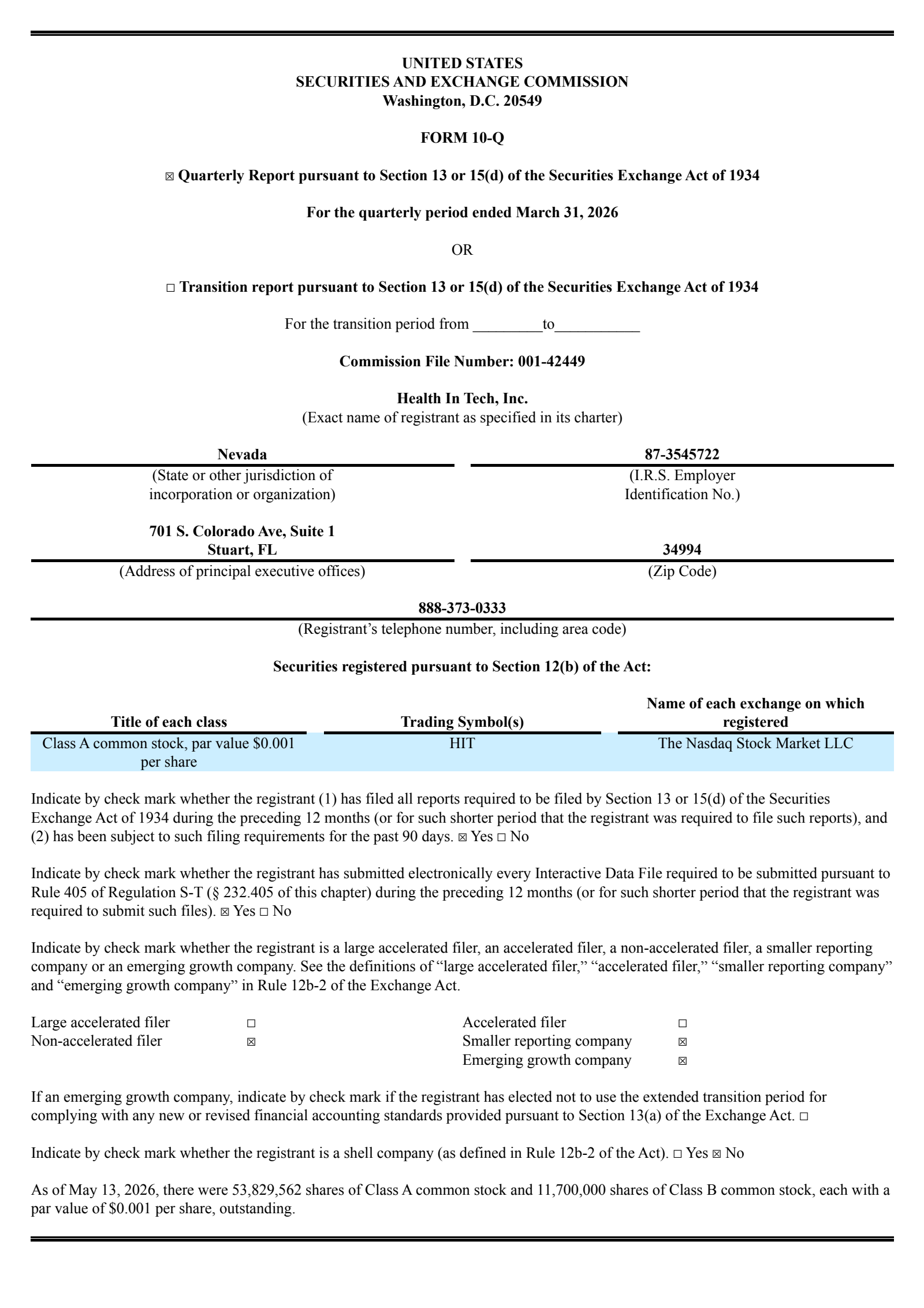 Health In Tech's Q1 2026 Quarterly report