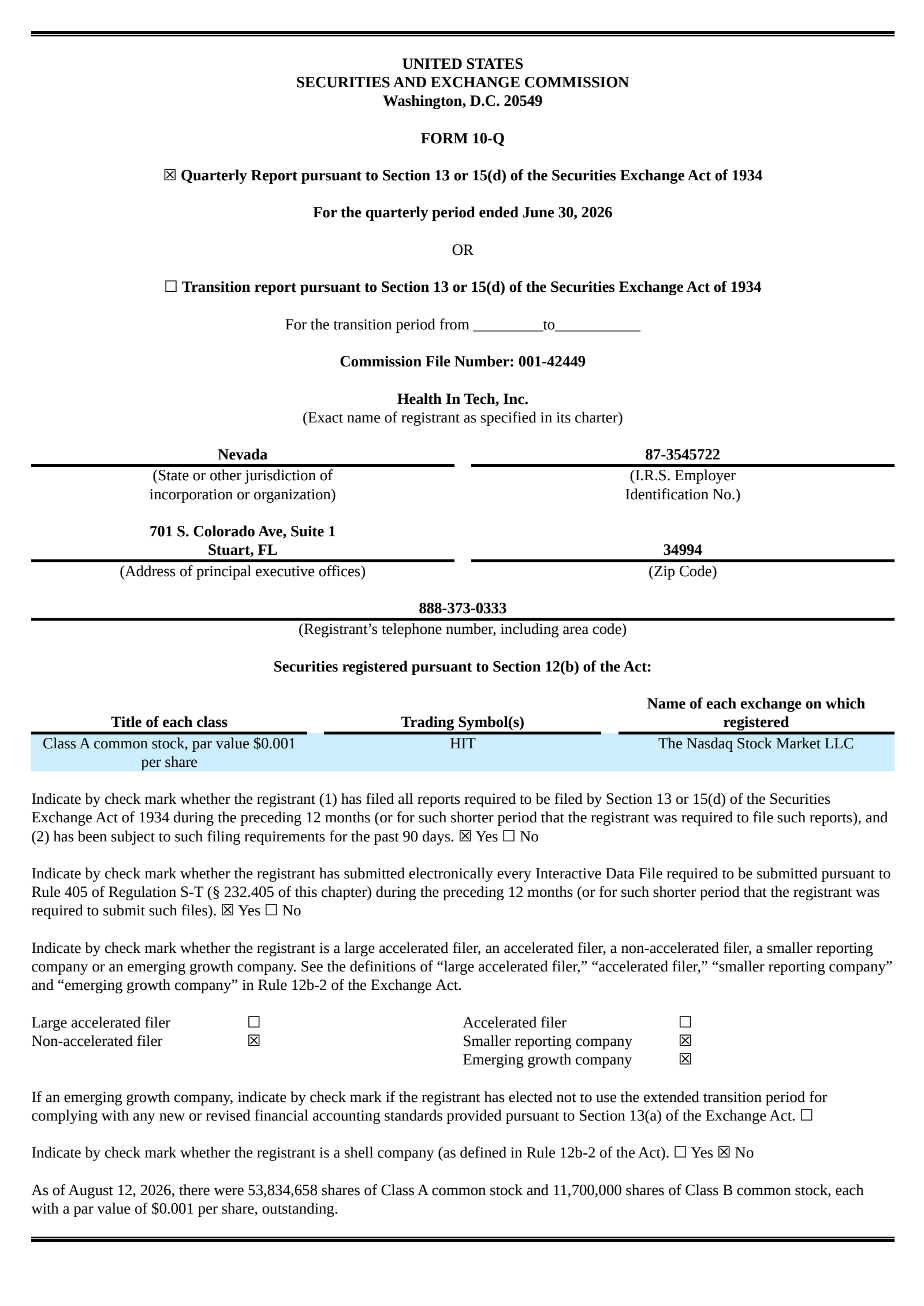 Health In Tech's Q2 2026 Quarterly report