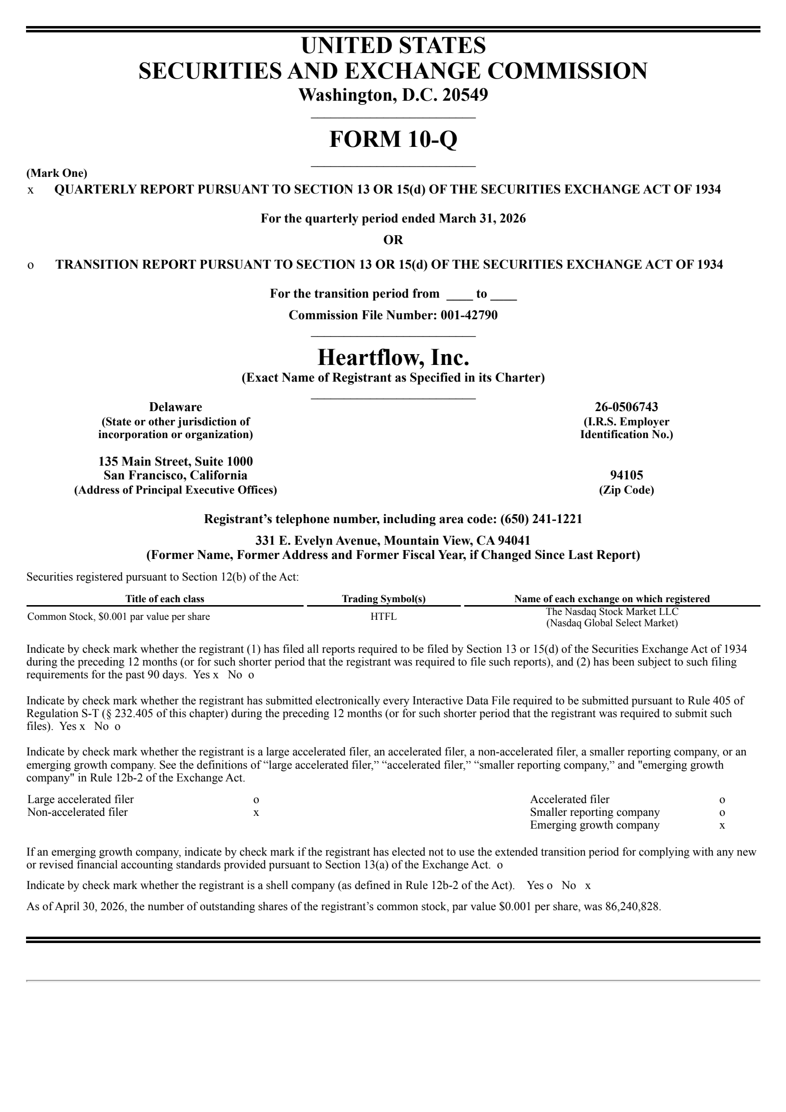 Heartflow's Q1 2026 Quarterly report
