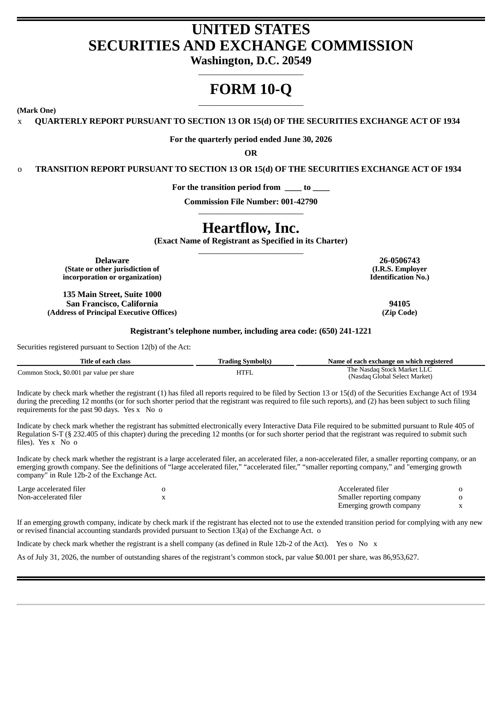 Heartflow's Q2 2026 Quarterly report
