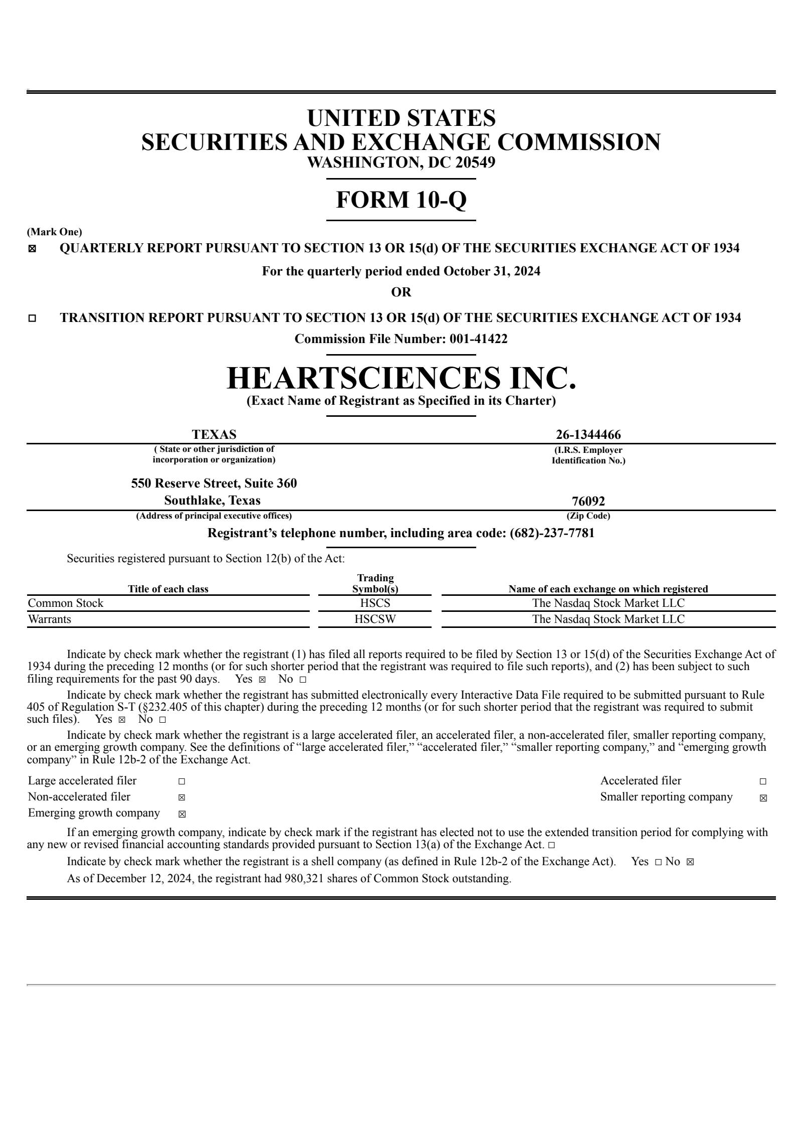 HeartSciences' Q2 2025 Quarterly report
