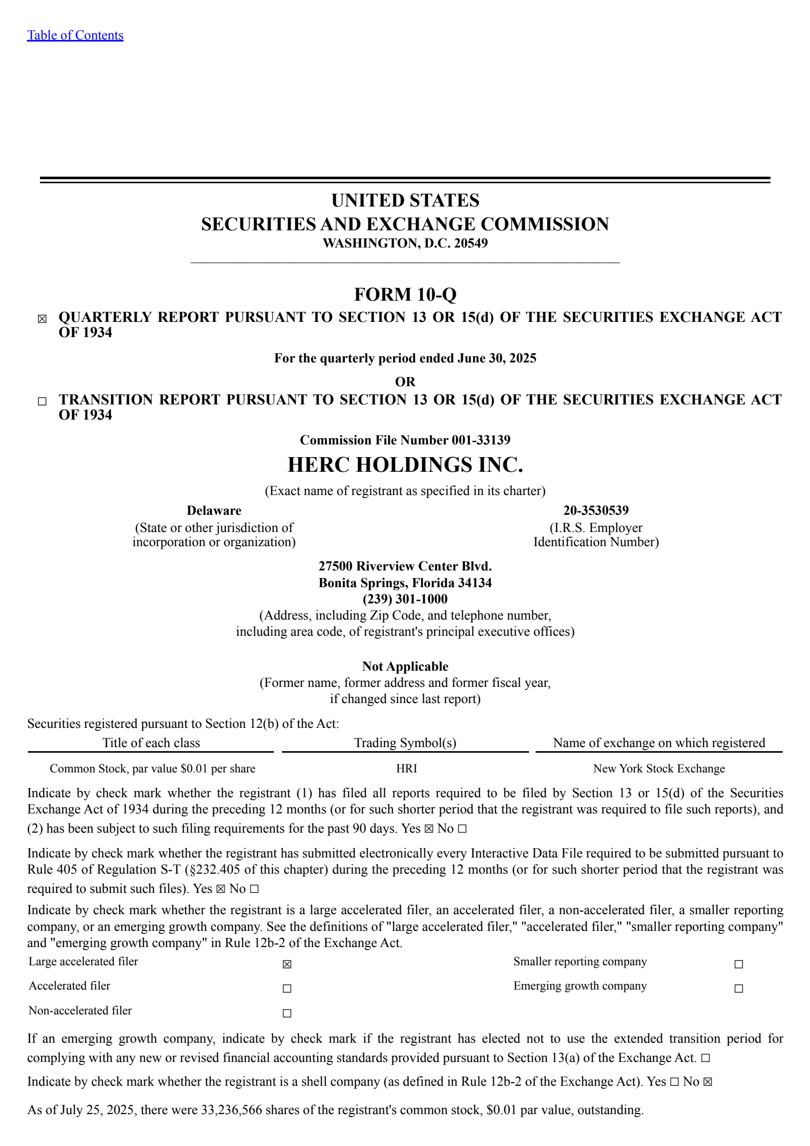 Herc's Q2 2025 Quarterly report