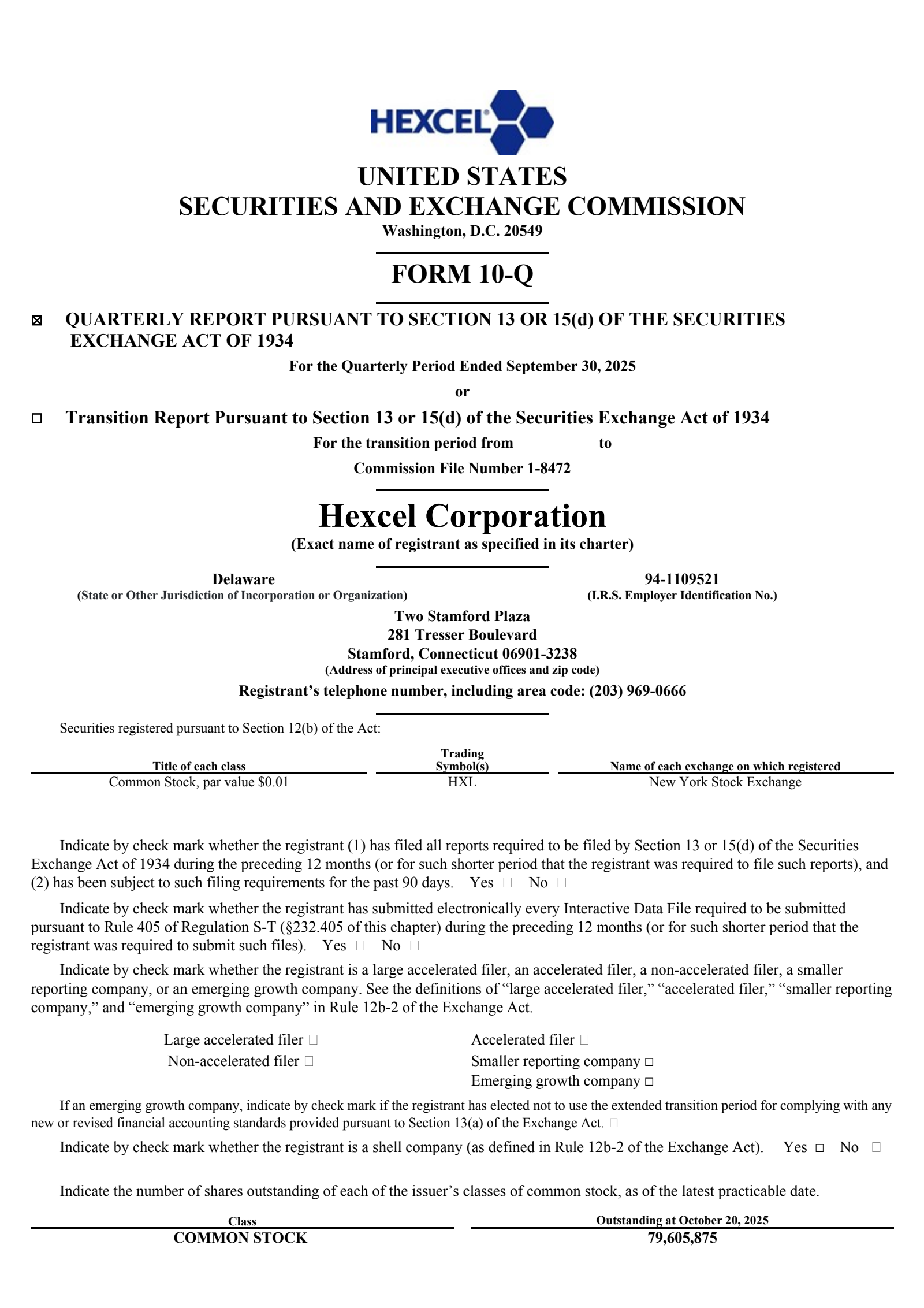 Hexcel's Q3 2025 Quarterly Report