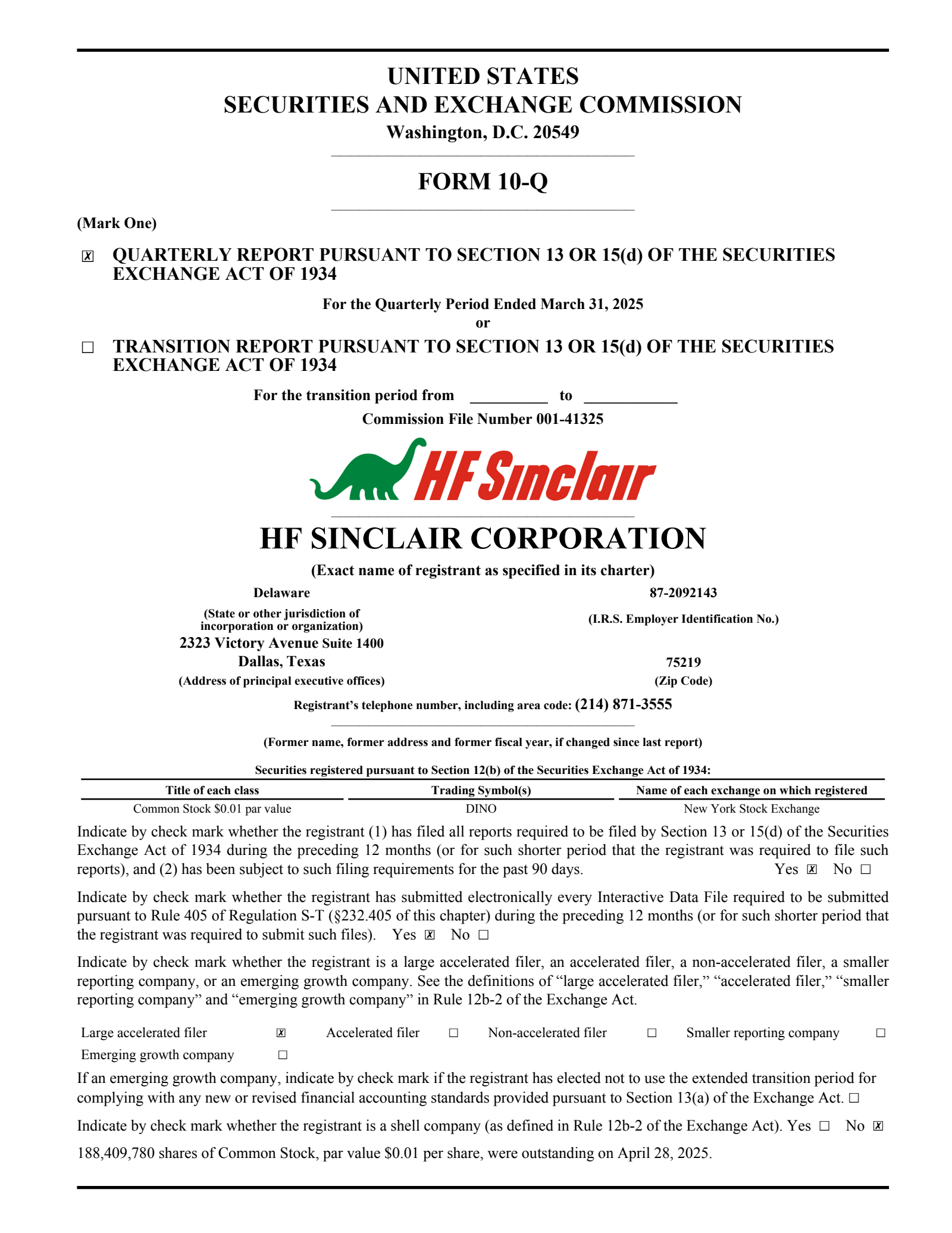 HF Sinclair's Q1 2025 Quarterly report